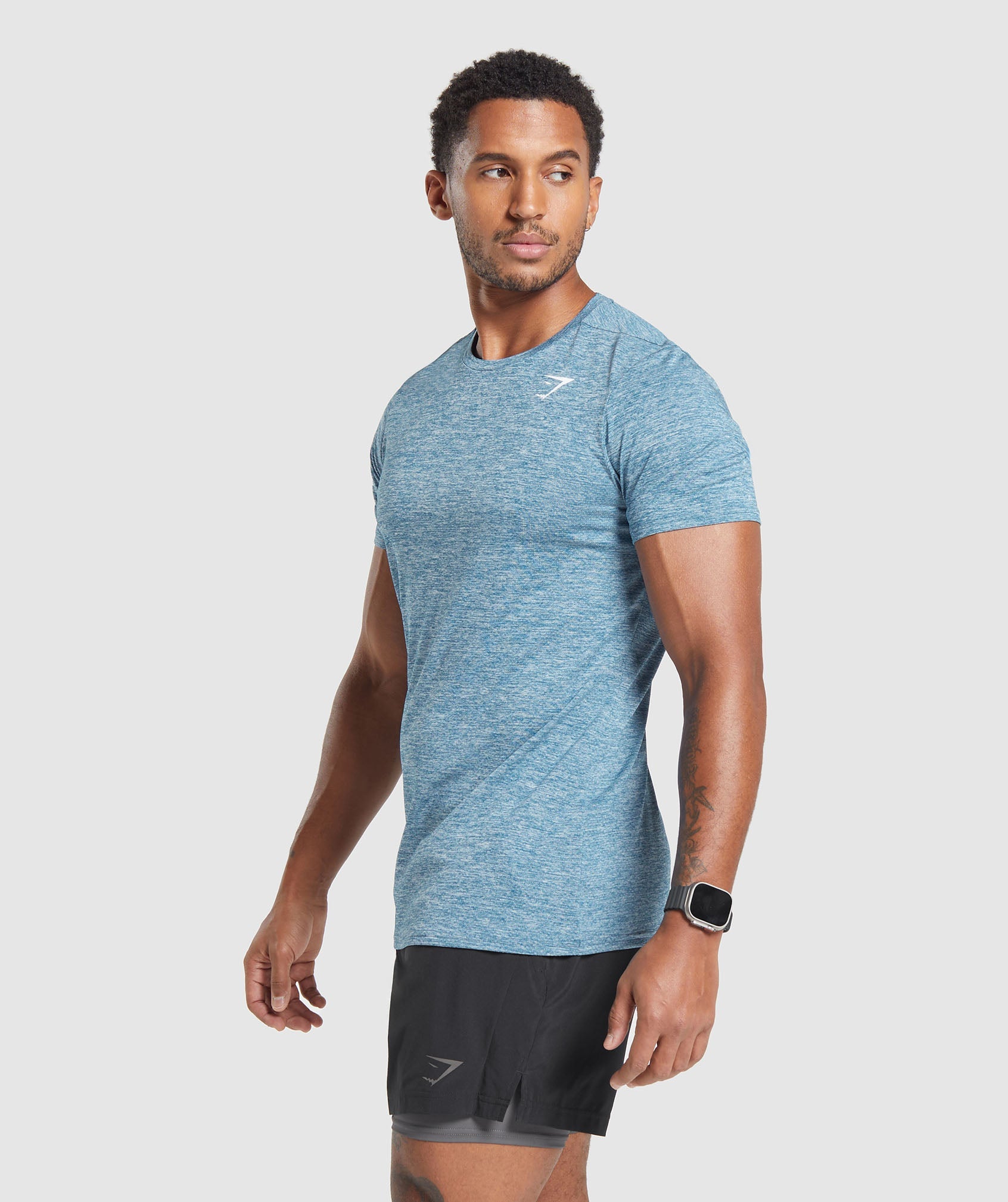 Arrival Marl T-Shirt in Utility Blue/Fresh Blue Marl - view 3