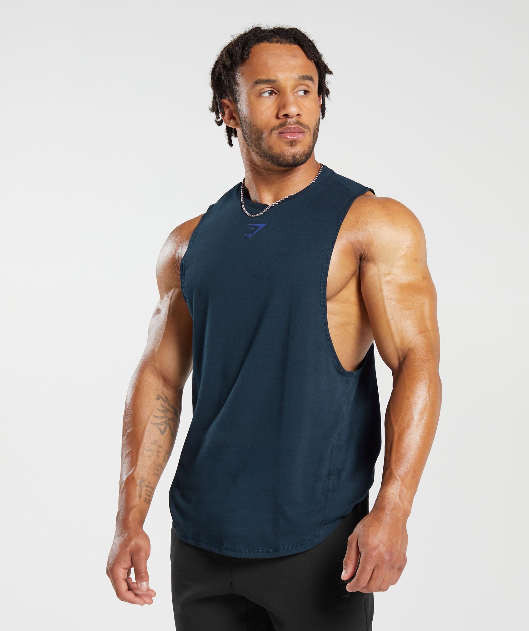 Bold Drop Arm Tank in Navy - view 3
