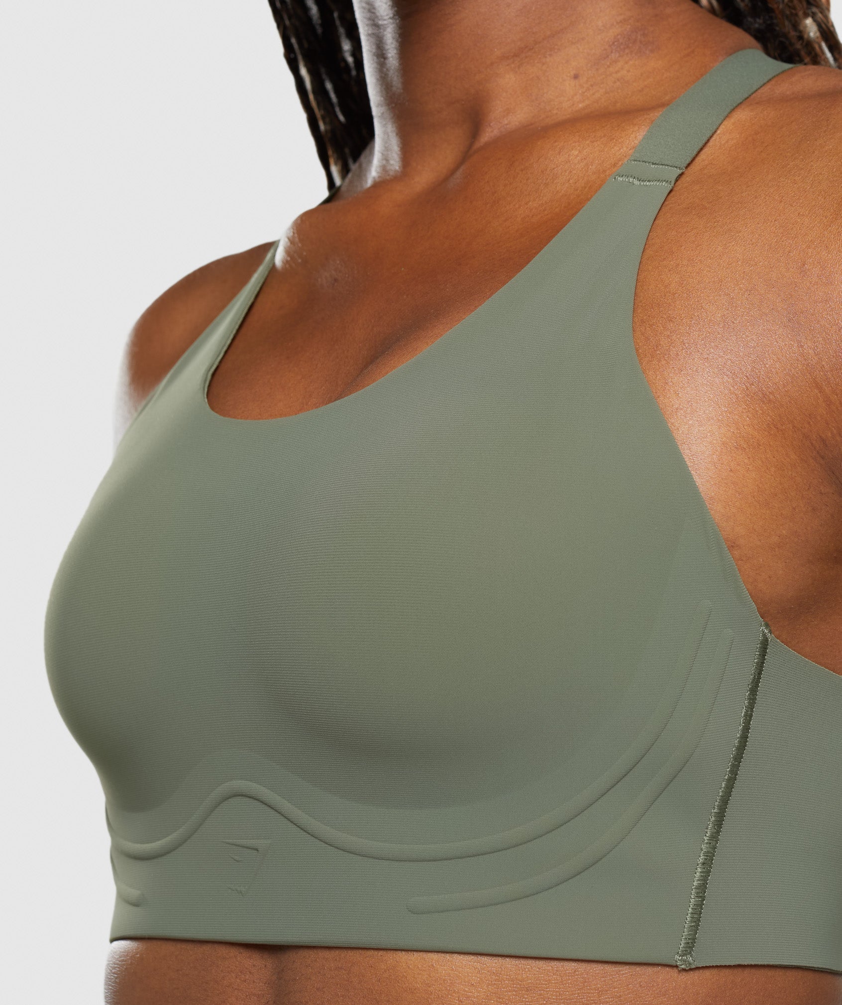 Cross Back Sports Bra in Core Olive - view 3