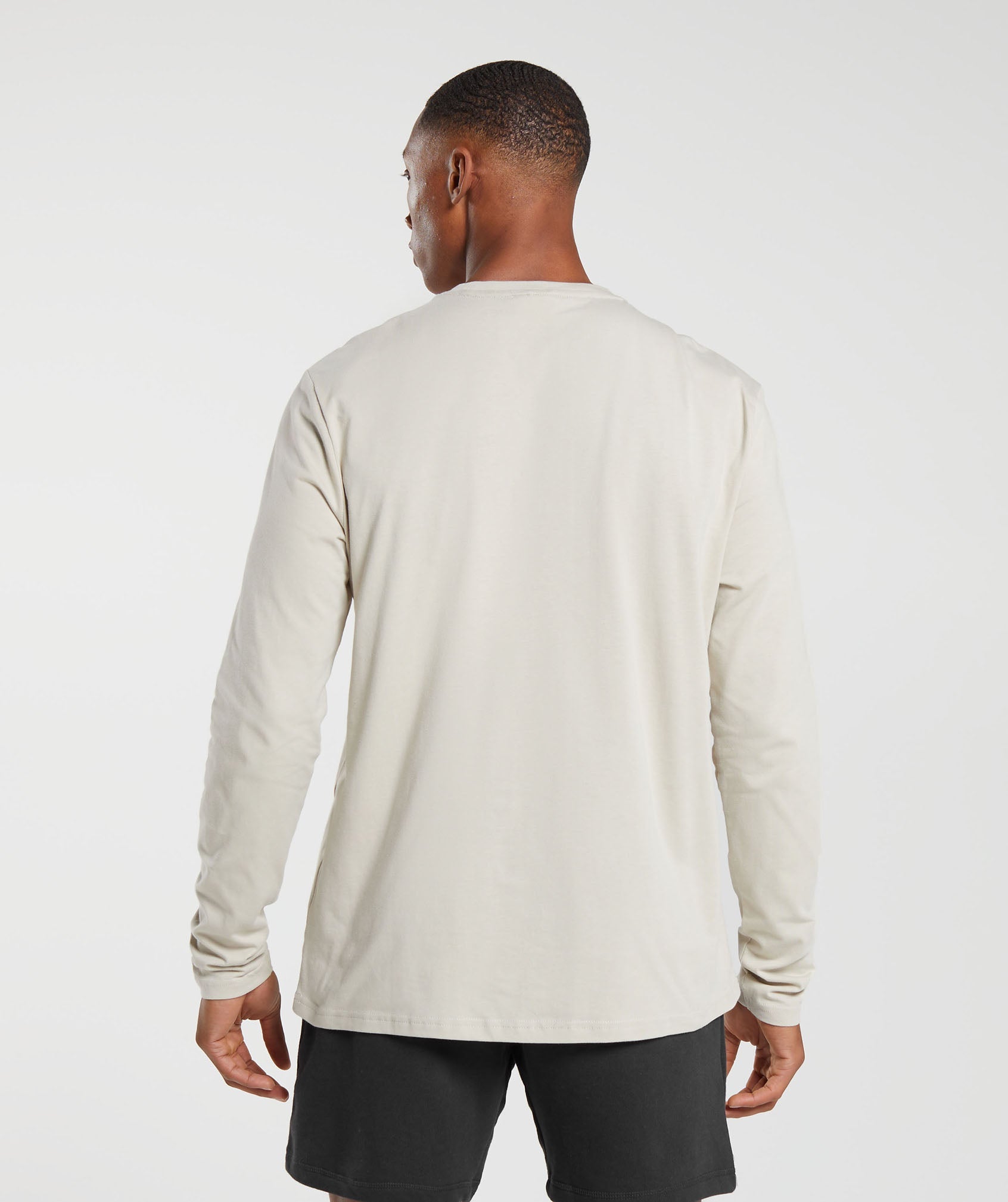 Crest Long Sleeve T-Shirt in Pebble Grey - view 2