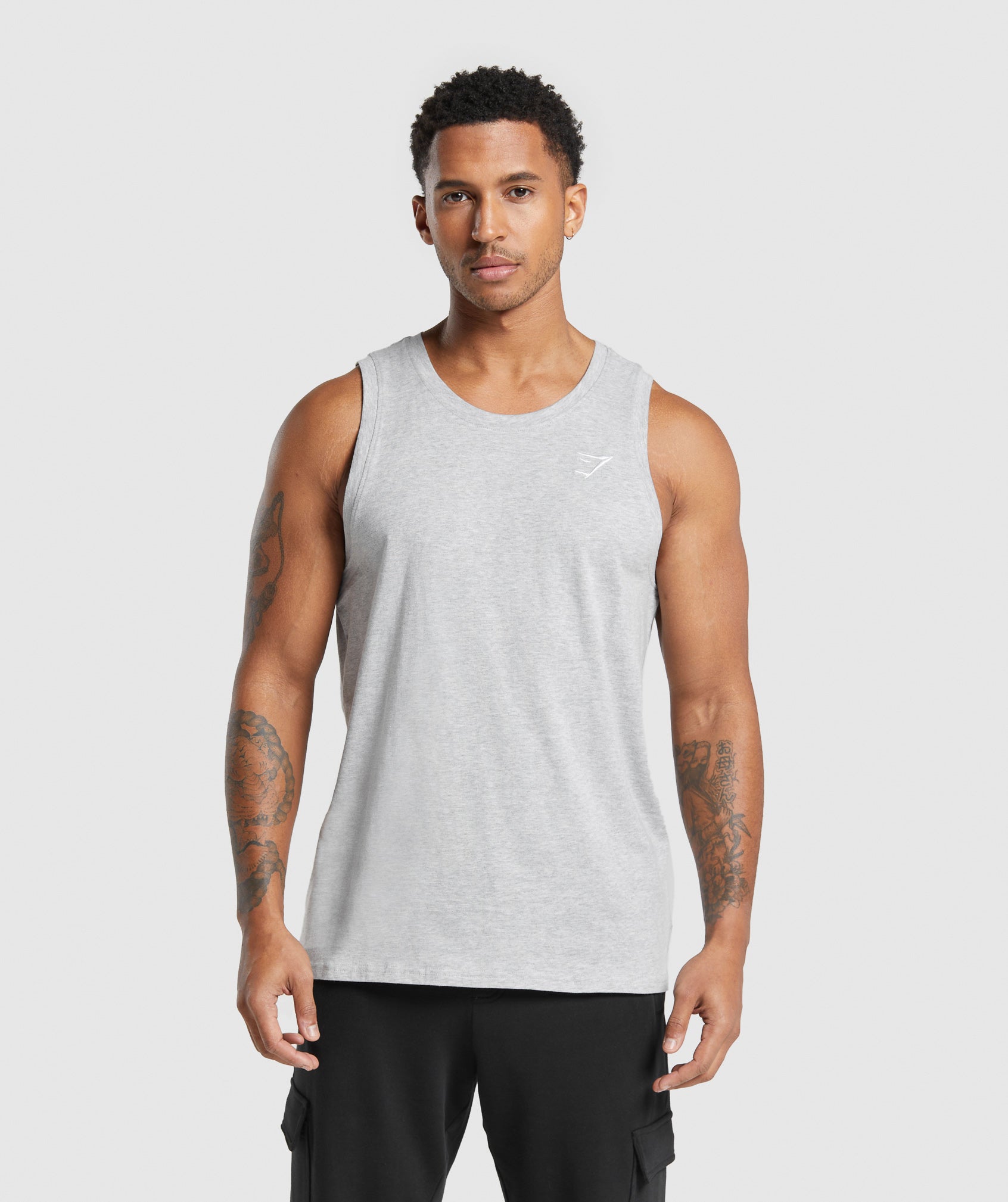 Crest Tank in Light Grey Core Marl - view 1