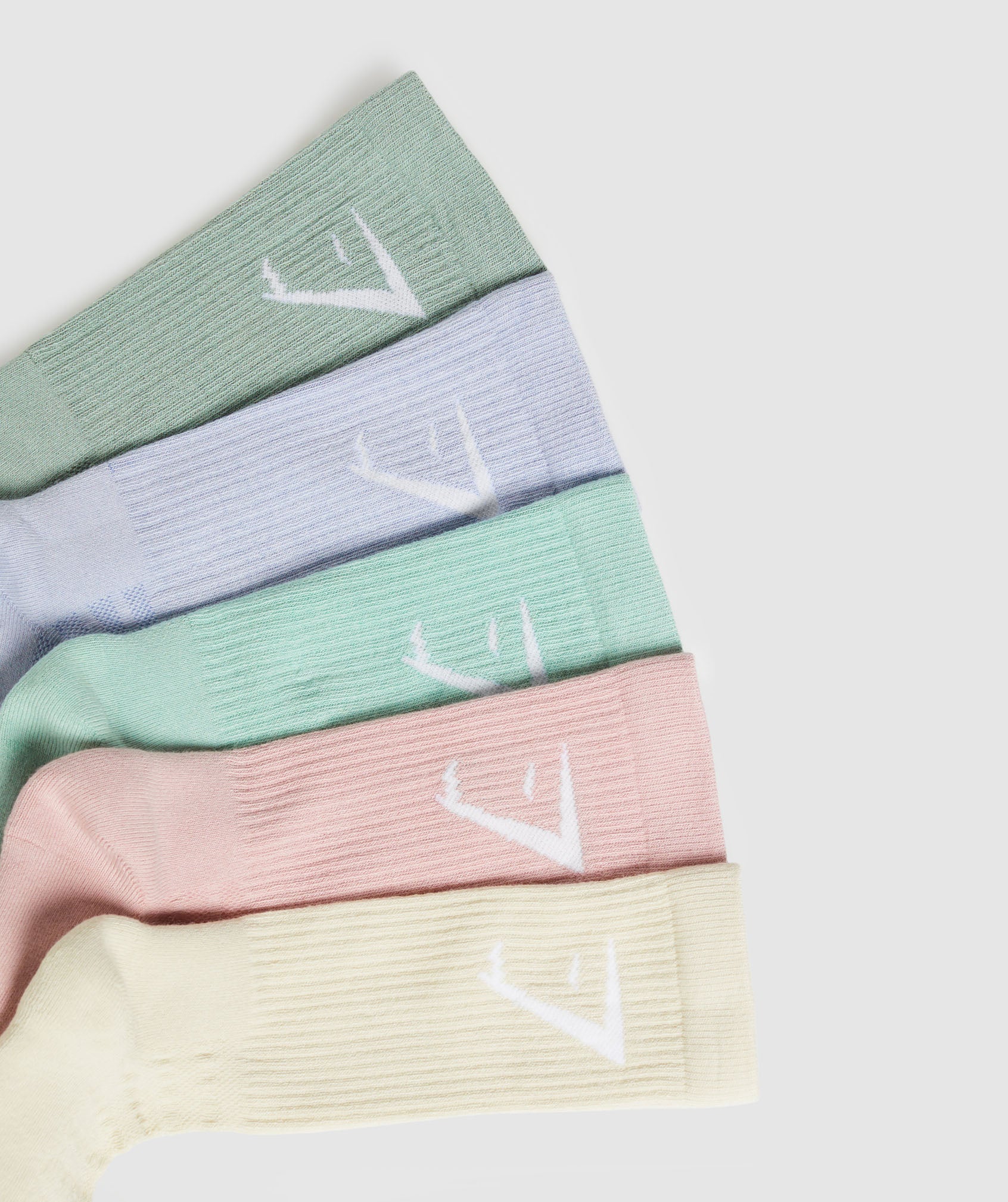 Crew Socks 5pk in White/Pink/Green/Lilac/Green - view 2