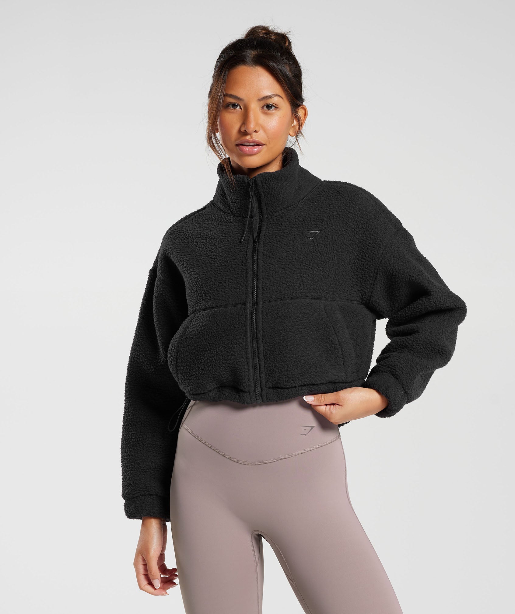 Elevate Fleece Midi Jacket in Black - view 1