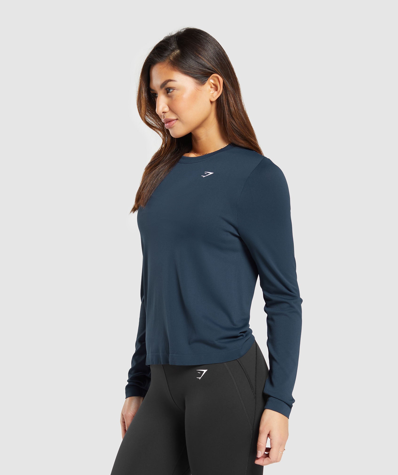 Everyday Seamless Long Sleeve Top in Navy - view 3