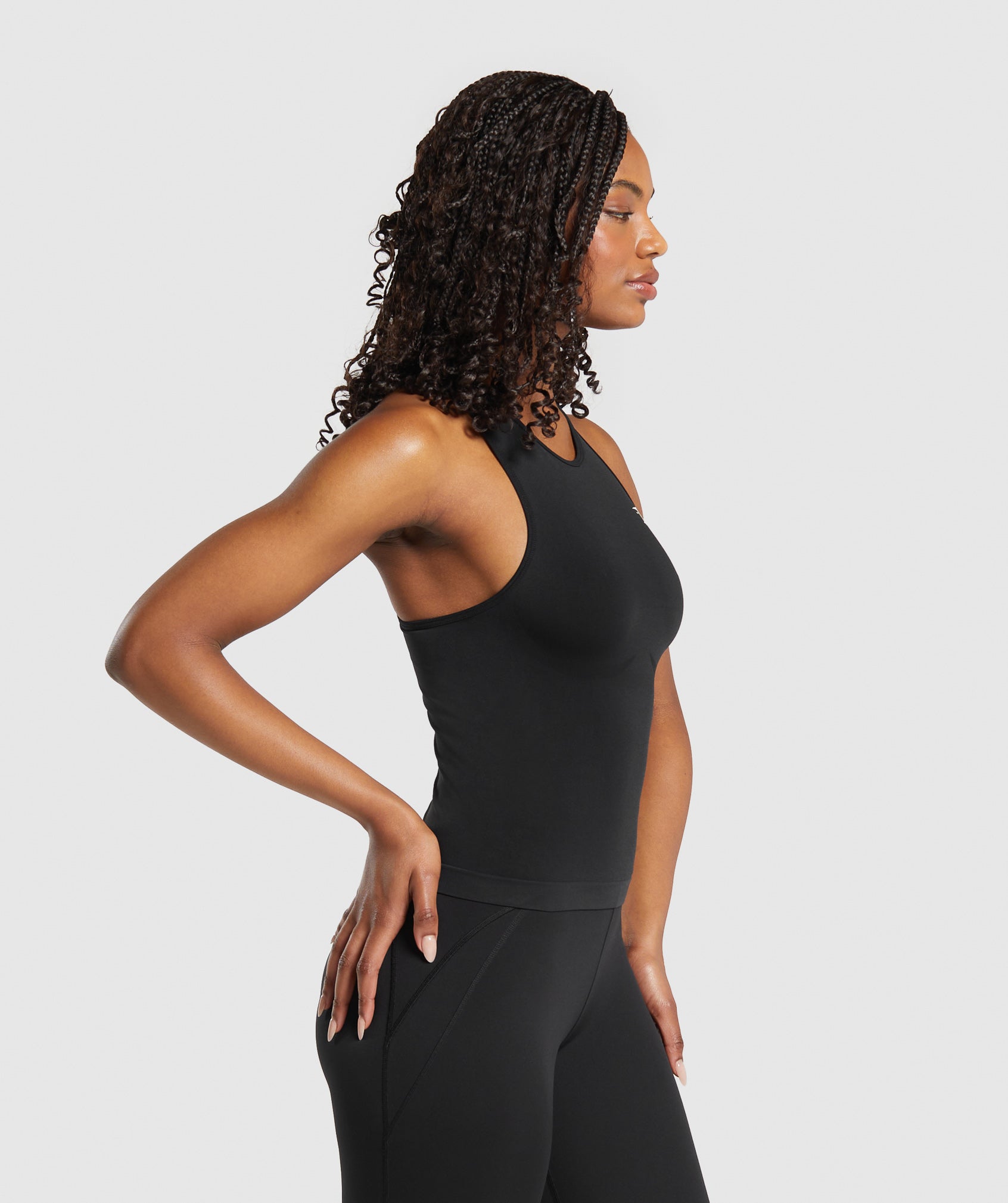 Everyday Seamless Tight Fit Tank in Black - view 3