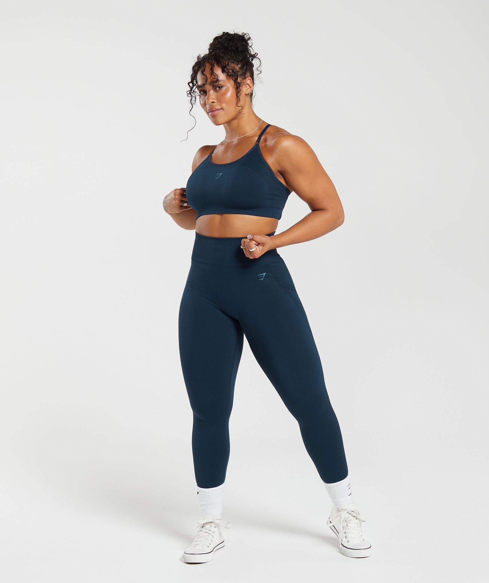 Flex Strappy Sports Bra in Navy/Denim Blue - view 4