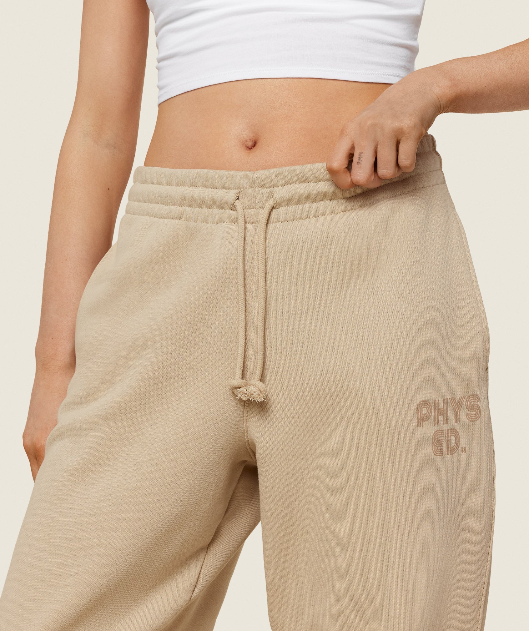 Phys Ed Graphic Sweatpants in Vanilla Beige - view 4