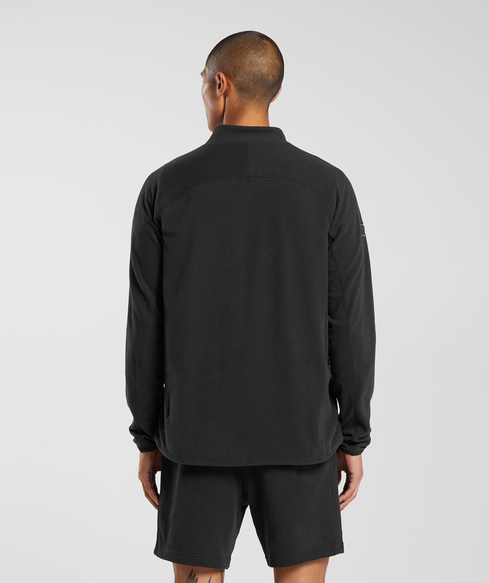 Fleece 1/4 Zip in Black - view 2