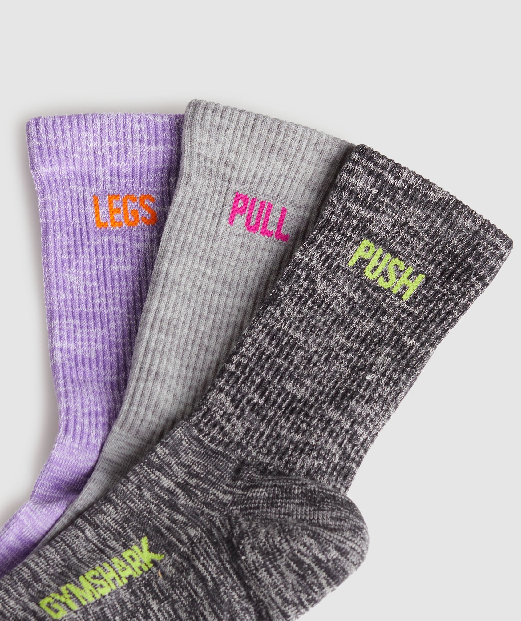 GFX Marl Crew Socks 3pk in Purple - view 2