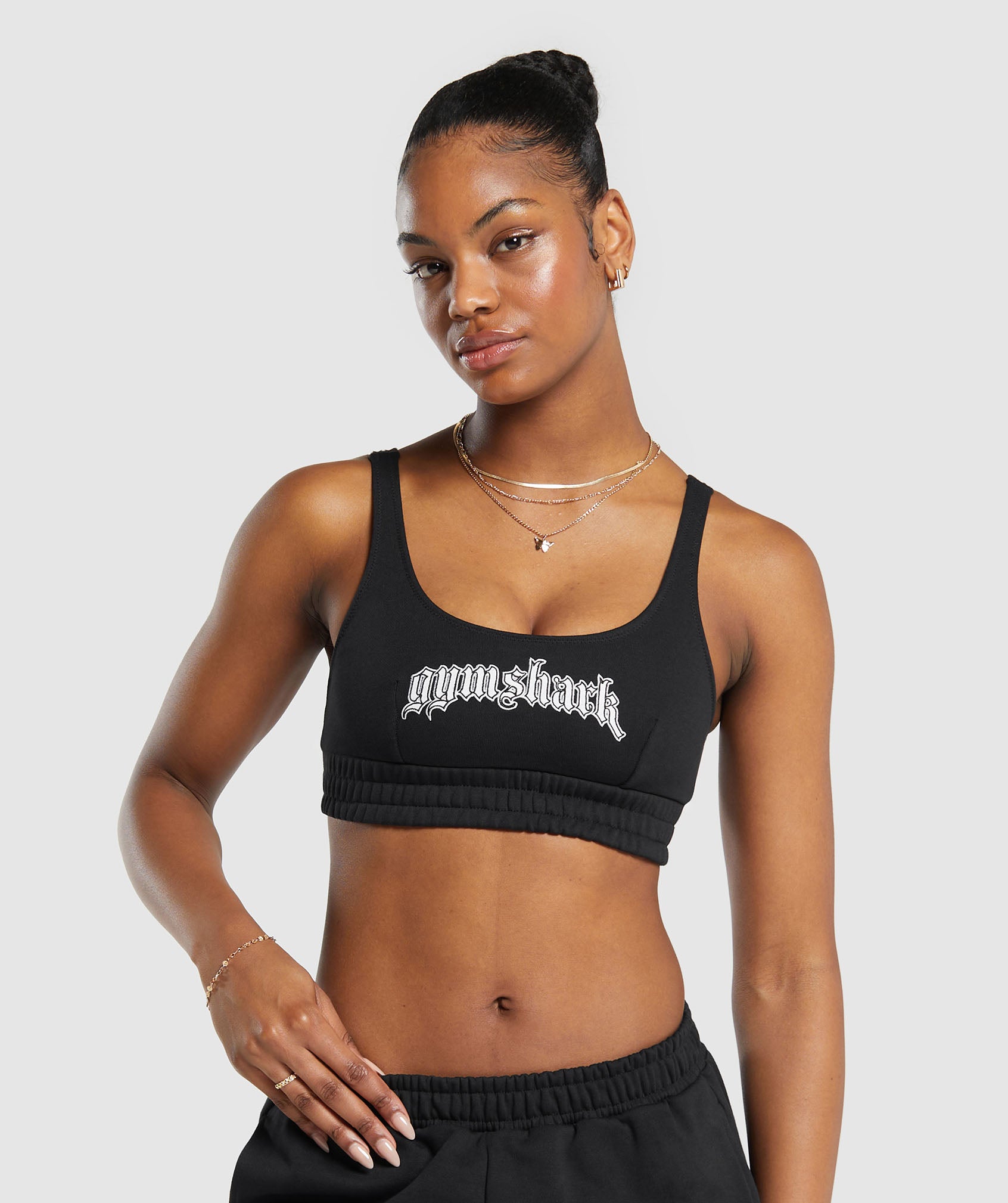 Heavy Flex Sweatshirt Bralette in Black - view 1