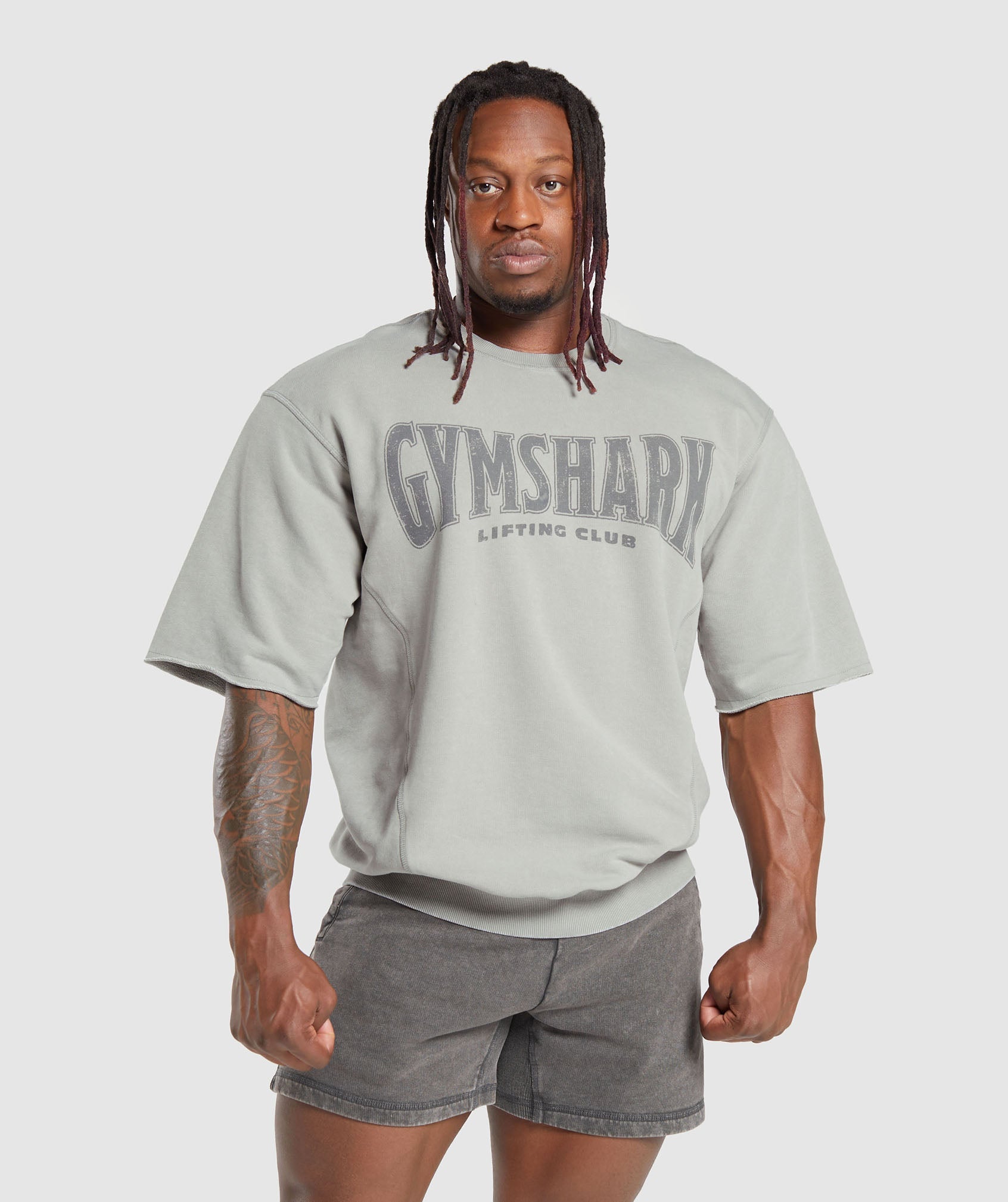 Heritage Washed Short Sleeve Crew in Smokey Grey - view 1