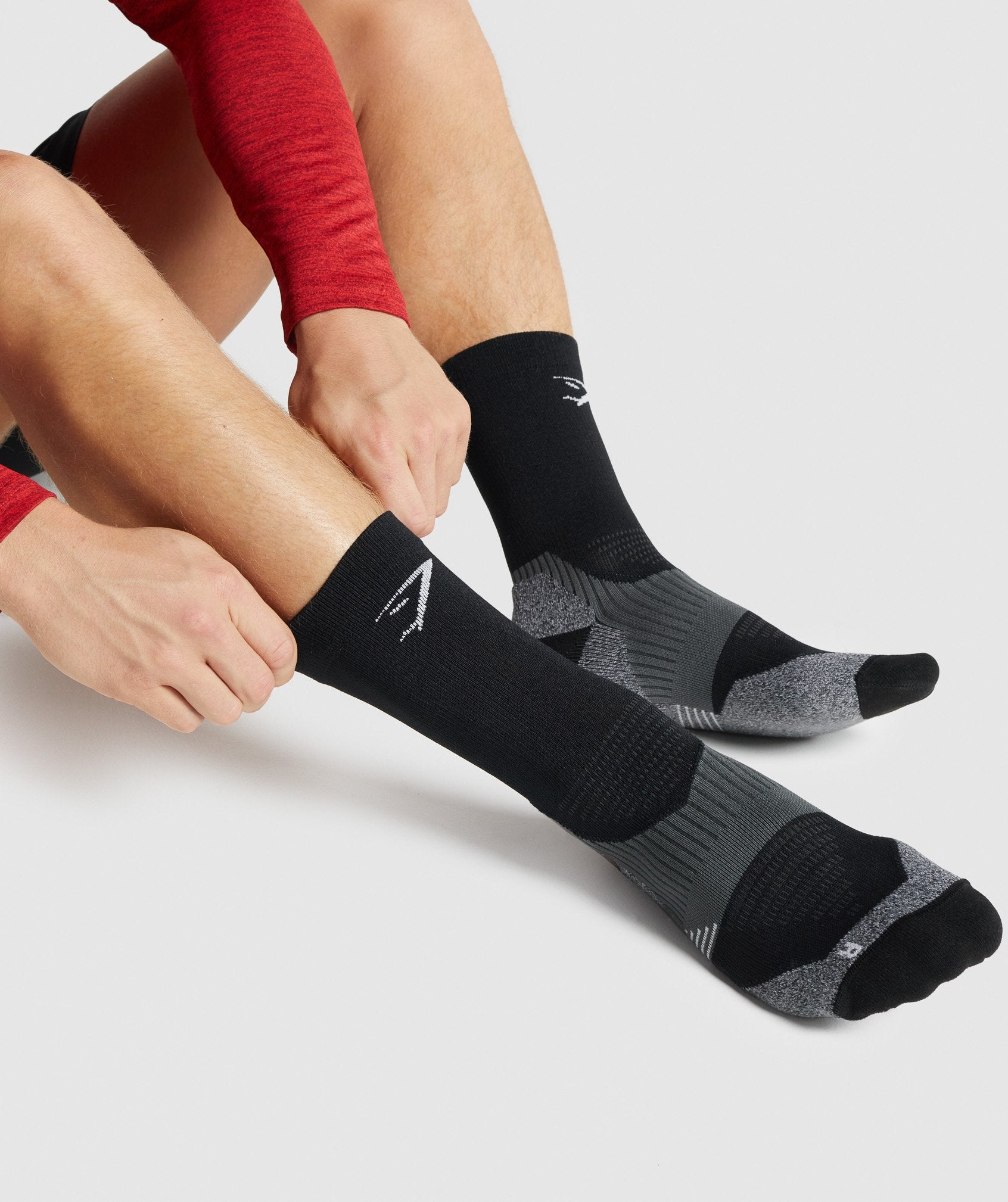 Lightweight Running Crew Socks in Black - view 4