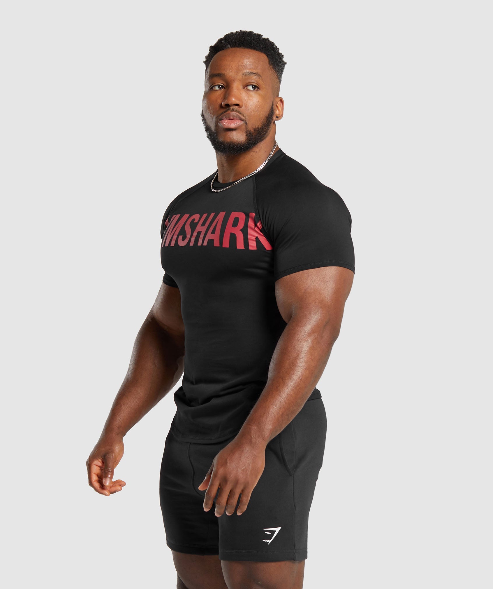 Impact Muscle T-Shirt in Black/Vivid Red - view 3