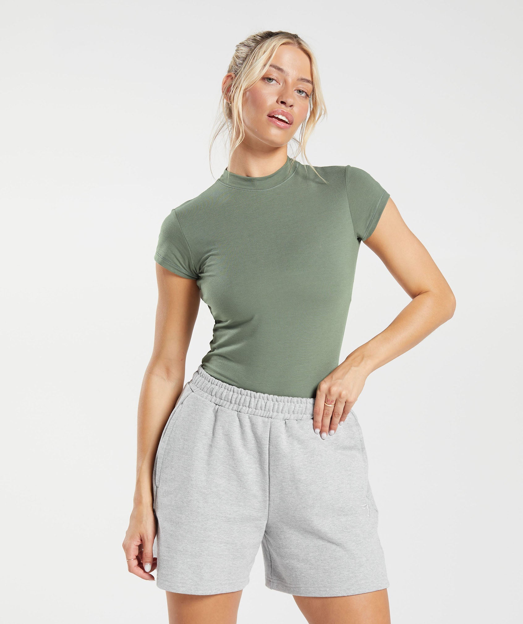 Jersey Body Fit T-Shirt in Dusk Green ist nicht auf Lager