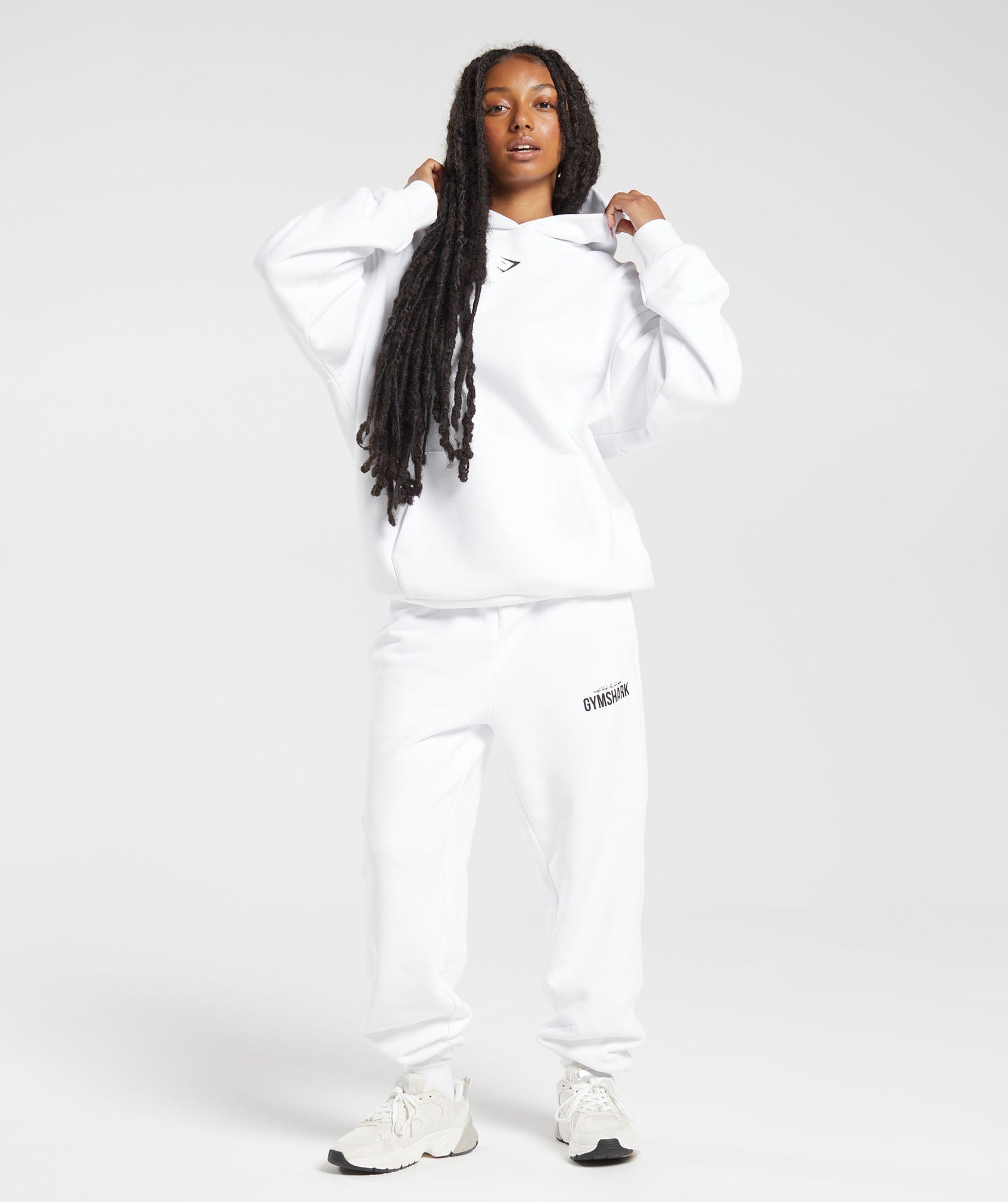 GS x Leana Deeb Oversized Hoodie in White - view 7