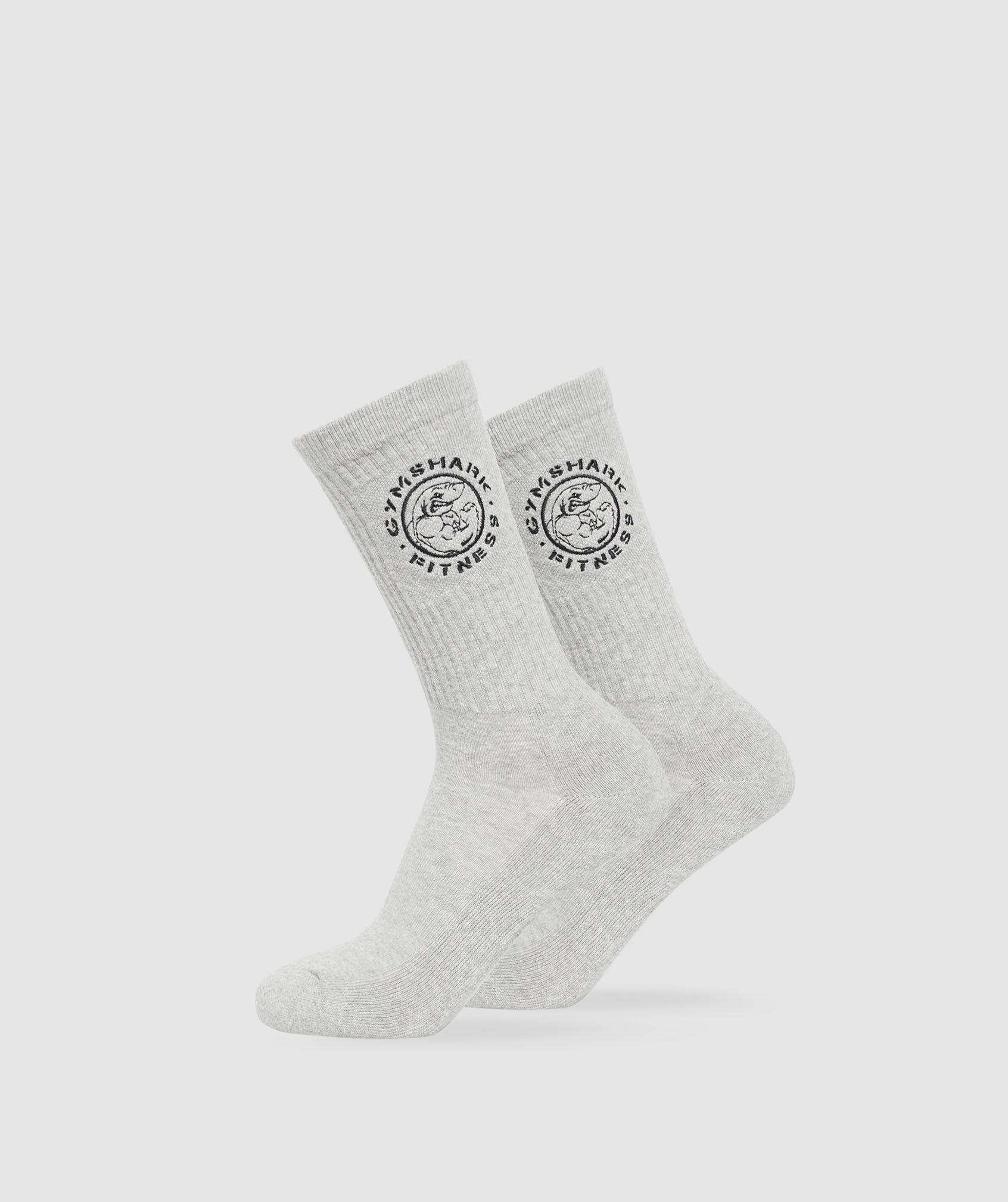 Legacy Crew Socks 2pk in Light Grey Core Marl