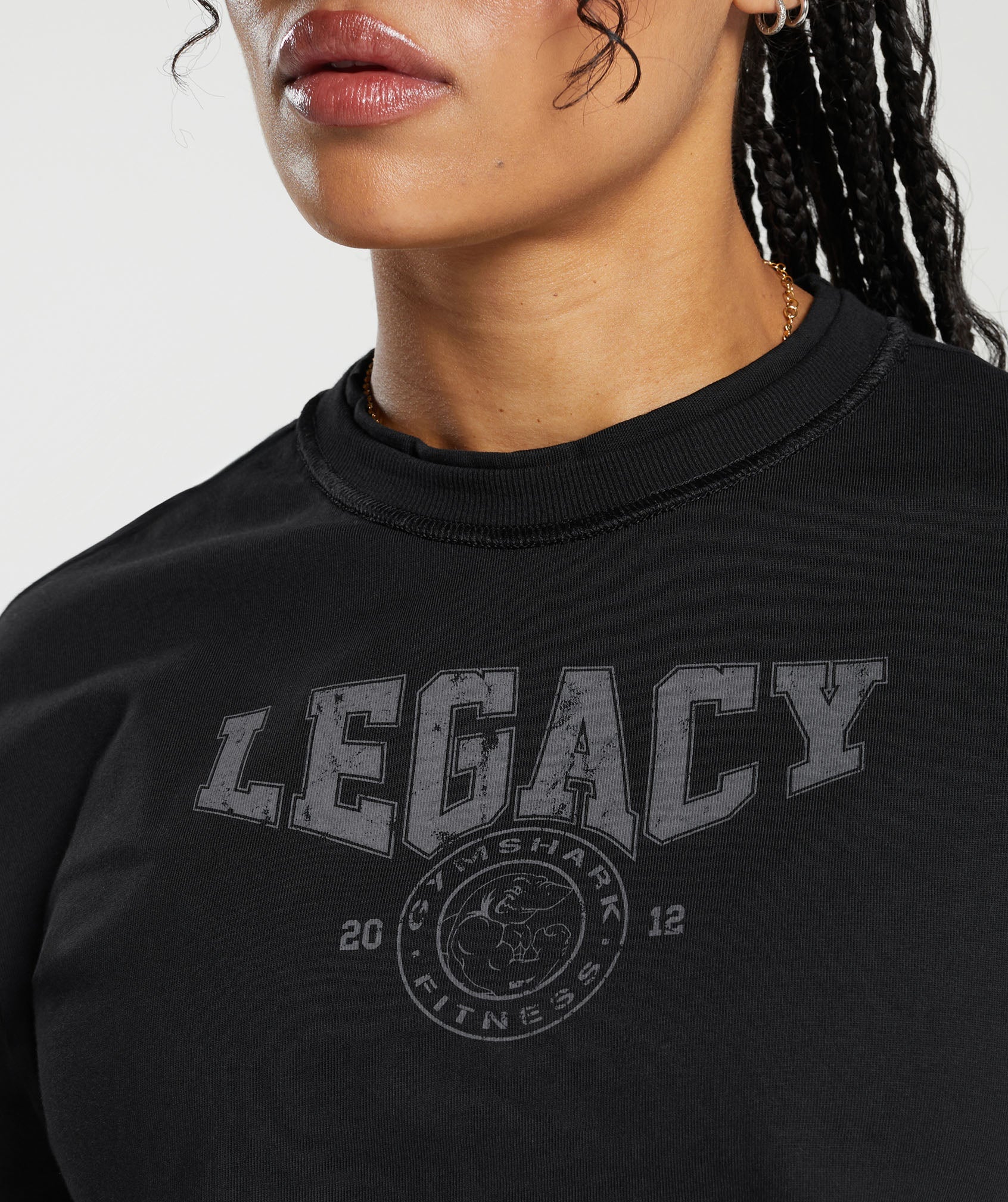 Legacy Graphic Crop Top in Black - view 5