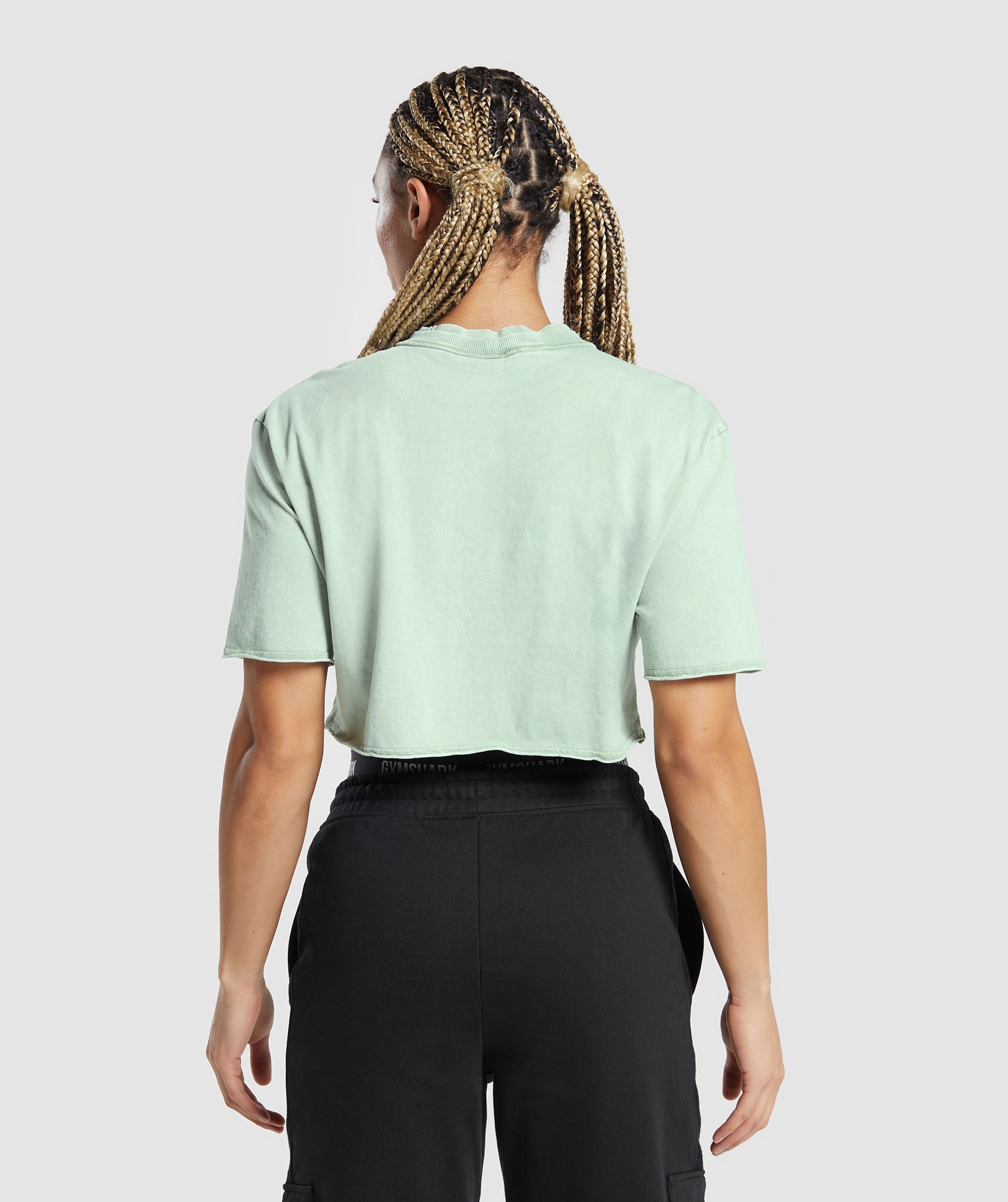 Legacy Washed Crop Top in Faded Green - view 2