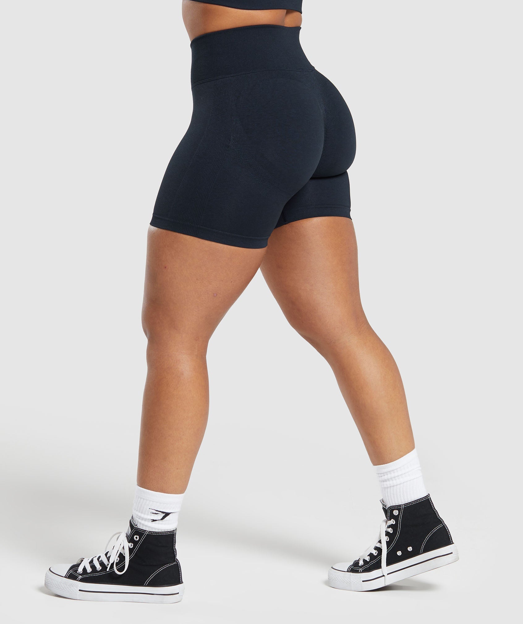 Lift Contour Seamless Shorts in Midnight Blue/Black Marl - view 3
