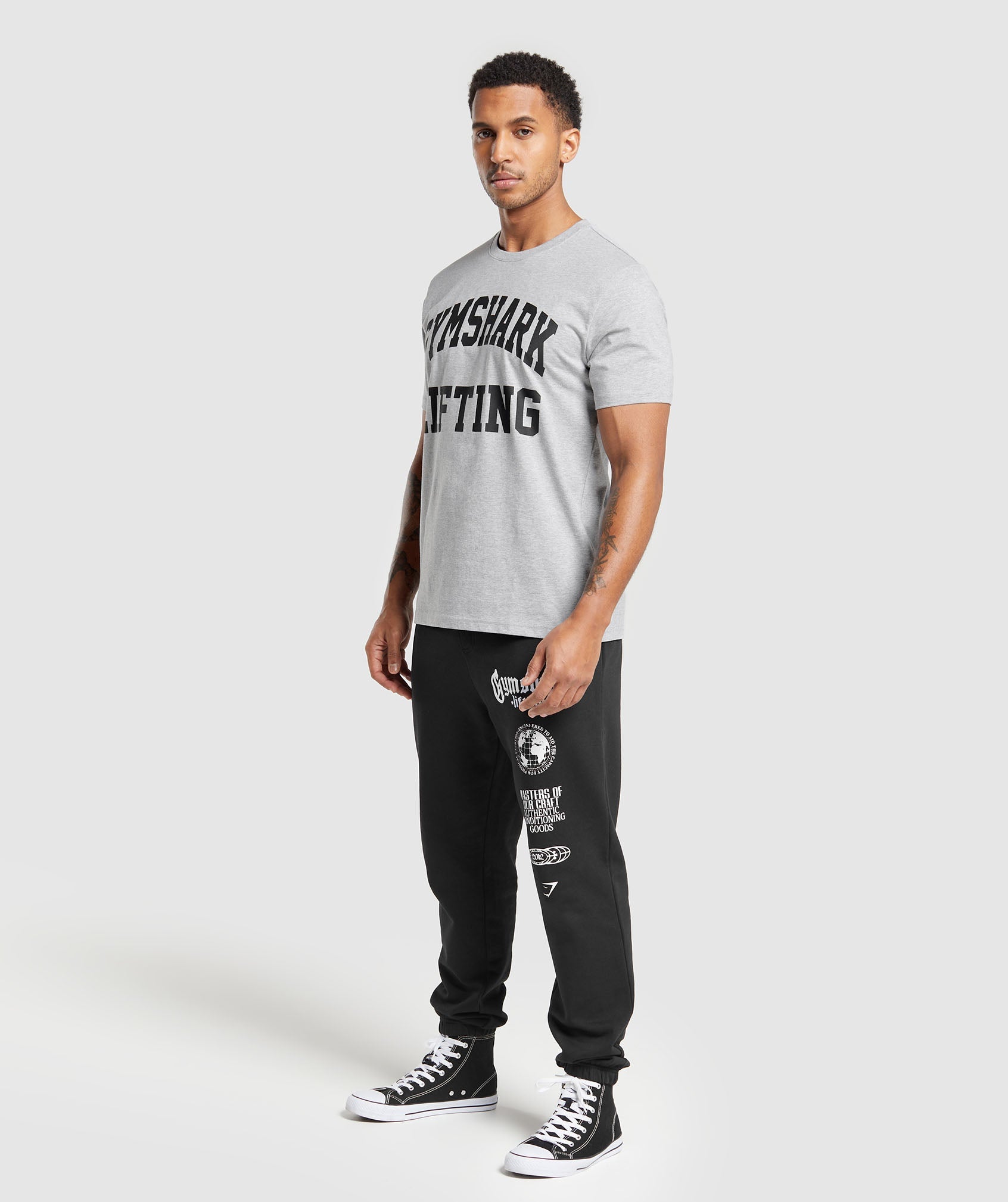 Lifting Club T-Shirt in Light Grey Core Marl - view 4