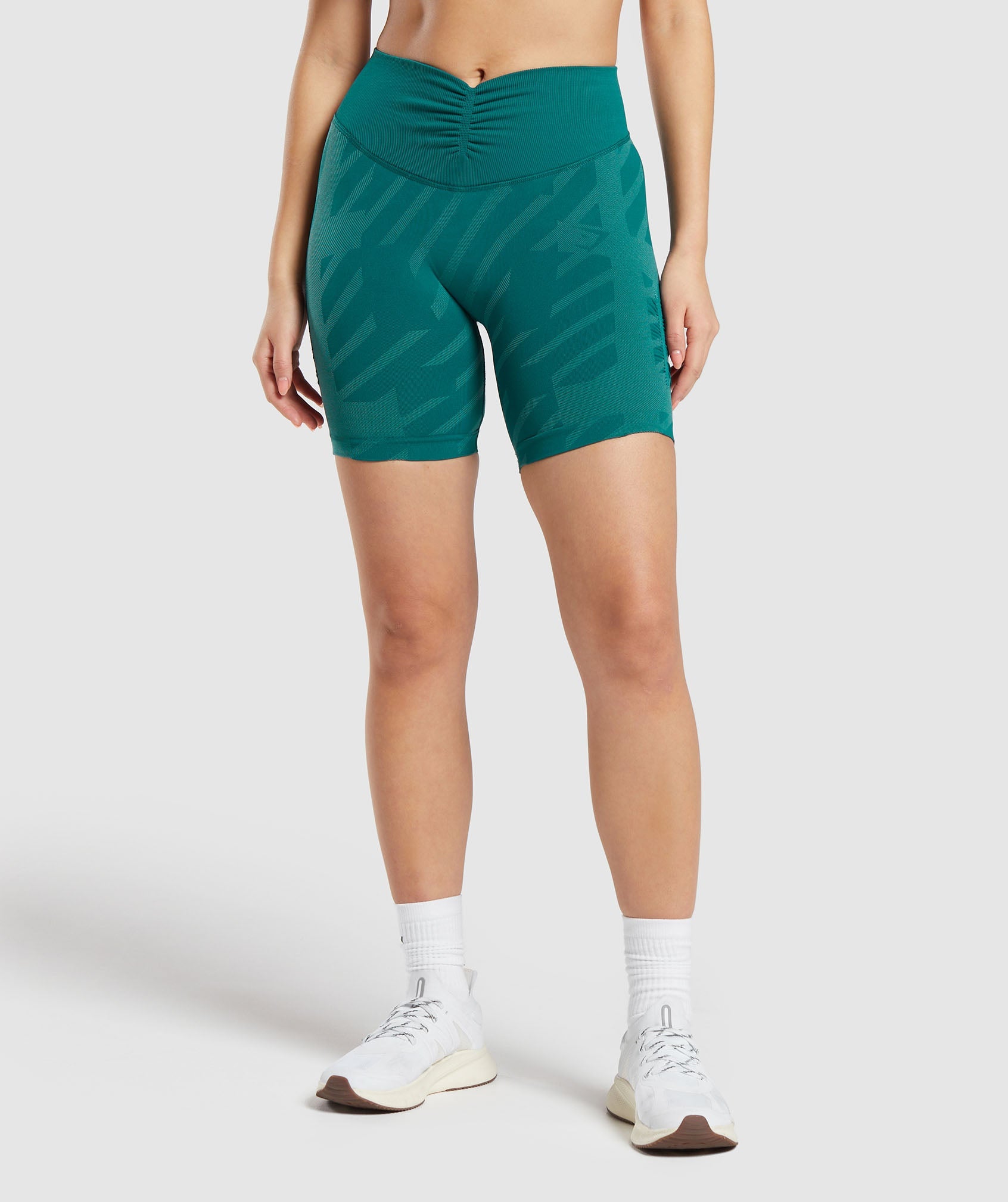 Apex Limit Seamless Ruched Shorts in Deep Teal/Duck Egg Blue - view 1