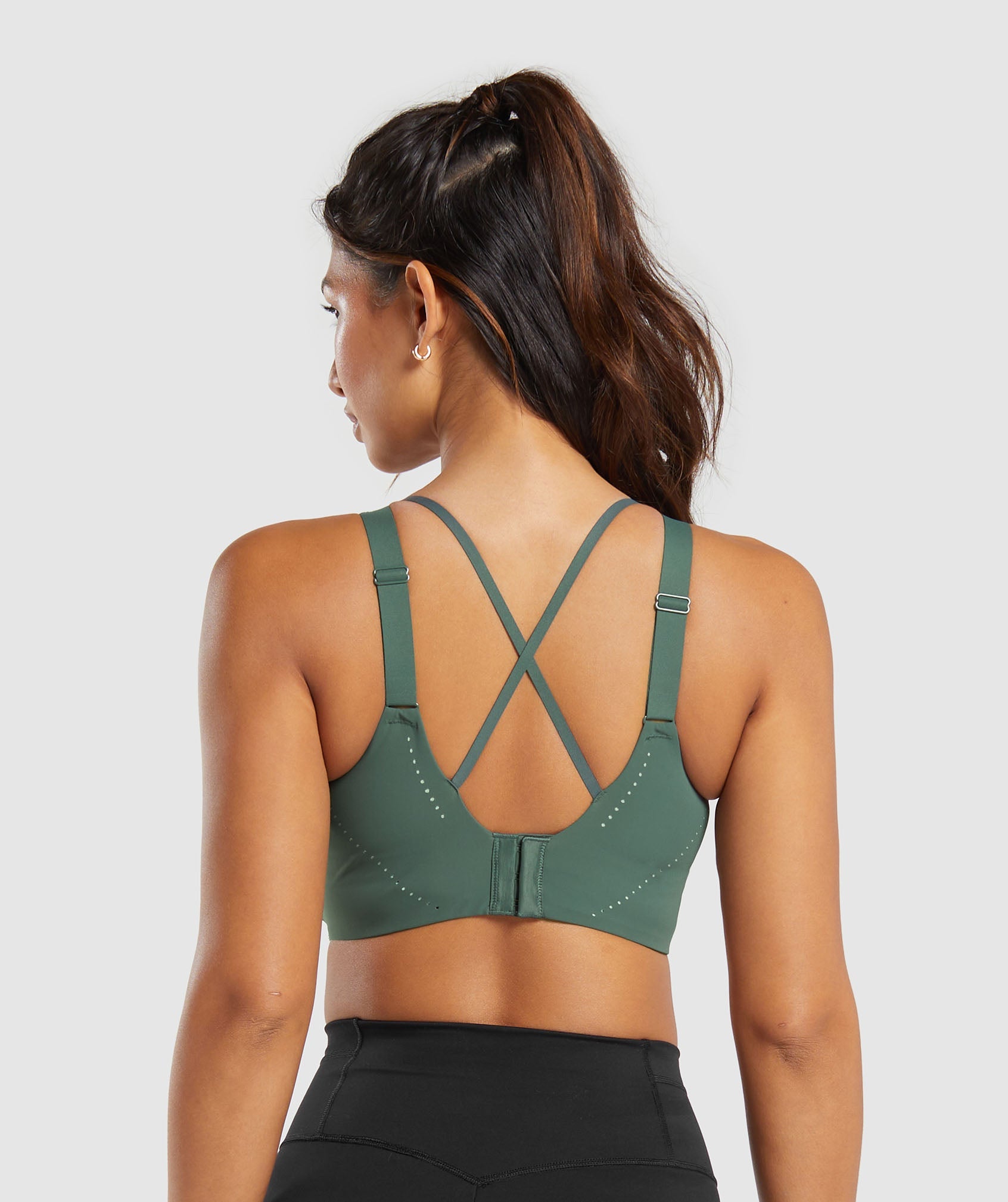 Longline Crossback Sports Bra in Slate Teal - view 2