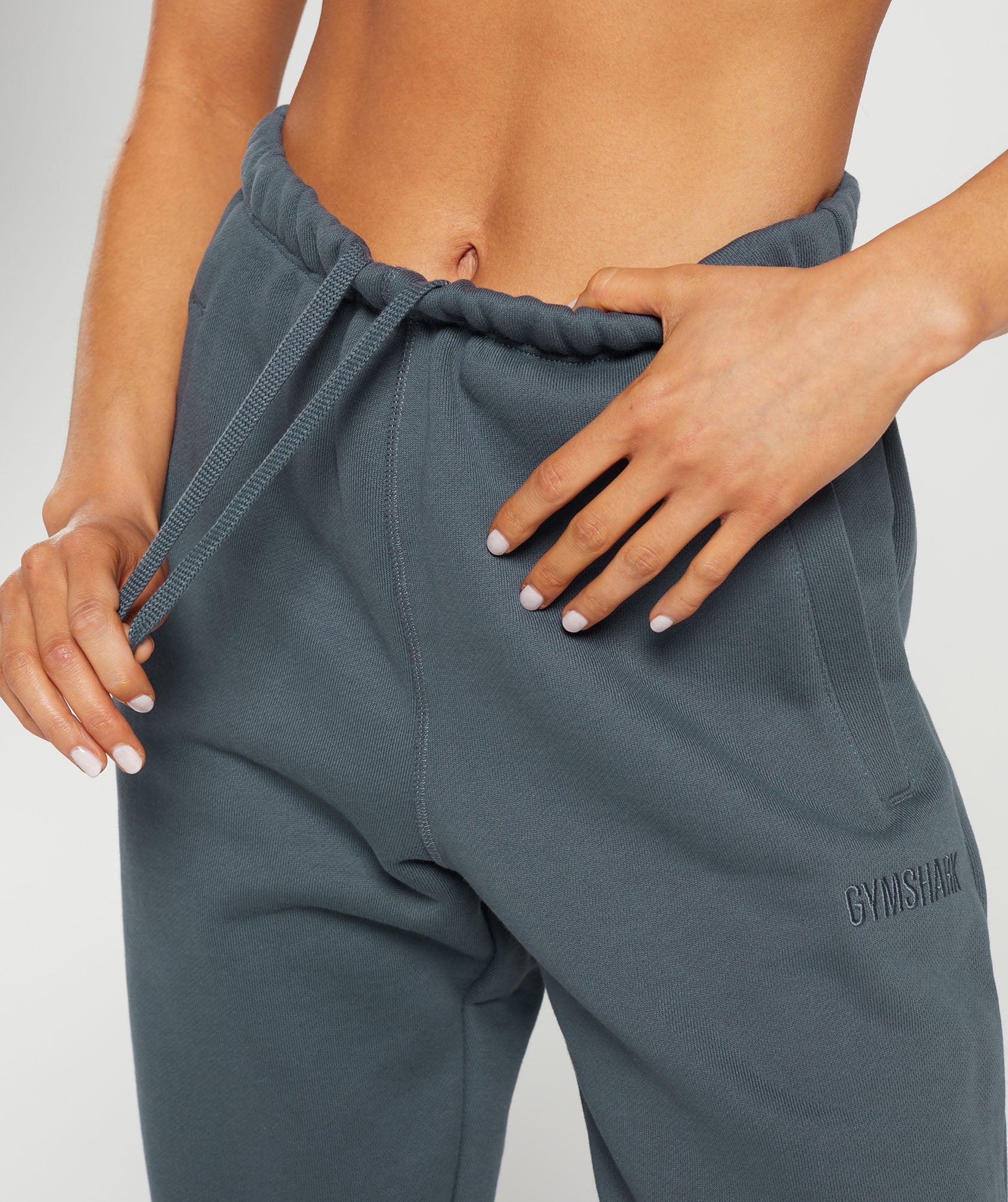 Heavyweight Loopback Sweat Joggers in Titanium Blue - view 7