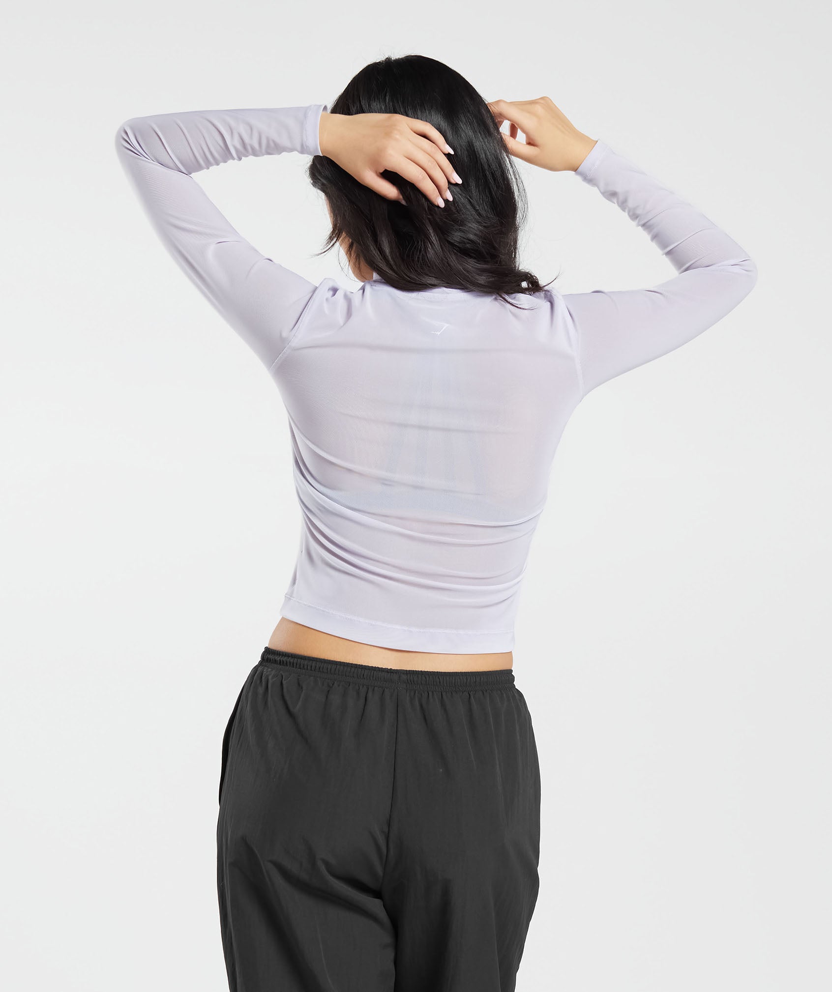 Monogram Mesh Long Sleeve Top in Moon Purple - view 2