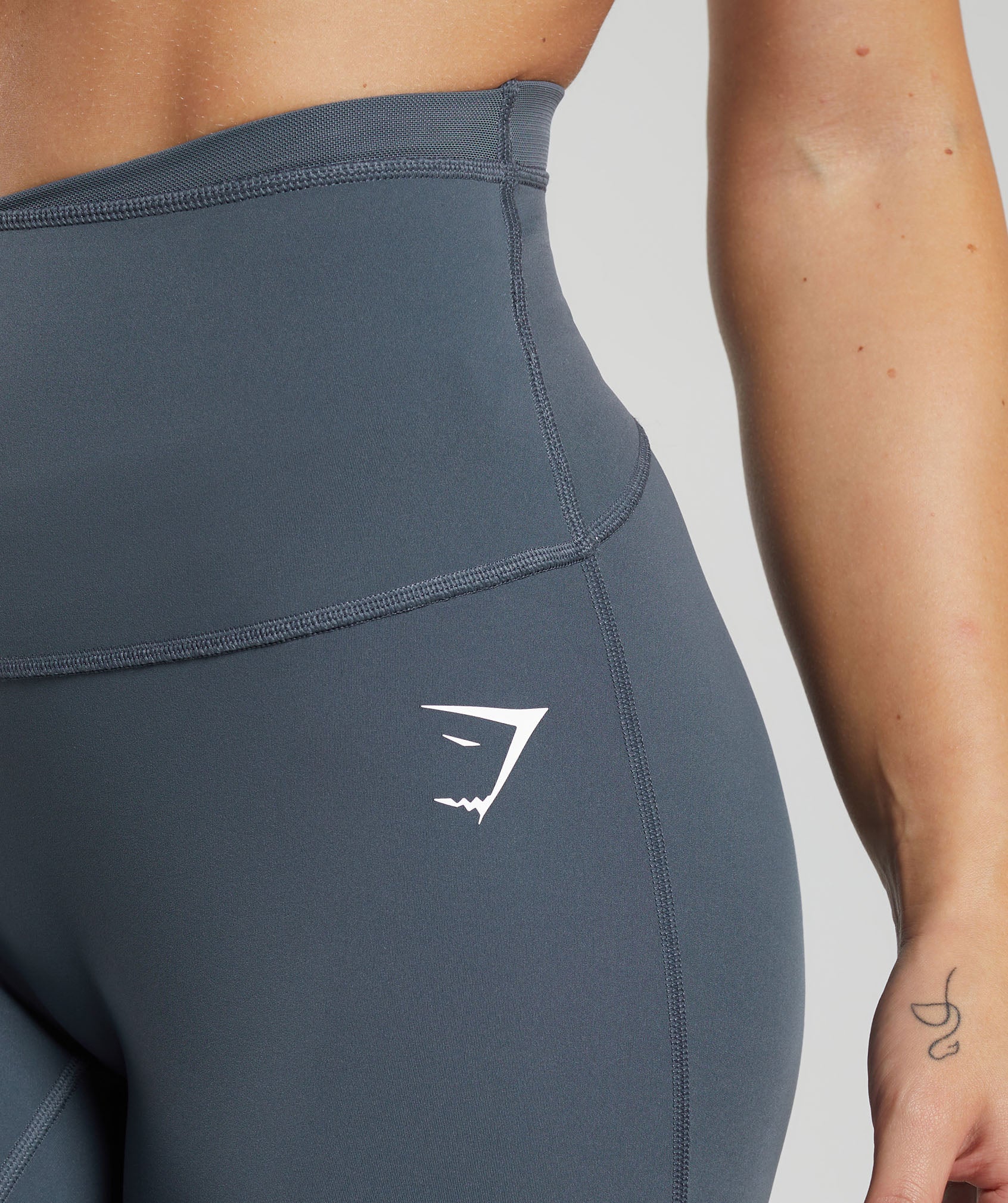 Mesh Waistband Leggings in Titanium Blue - view 5