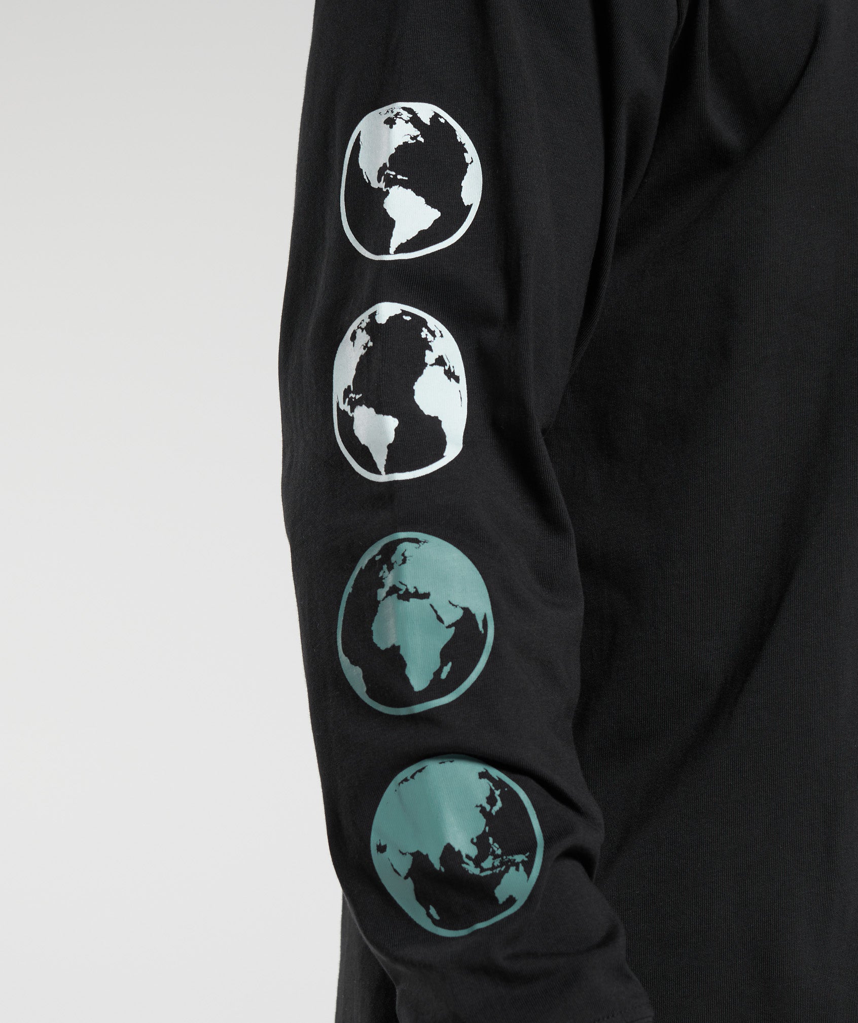 Global Graphic Long Sleeve T-Shirt in Black - view 7