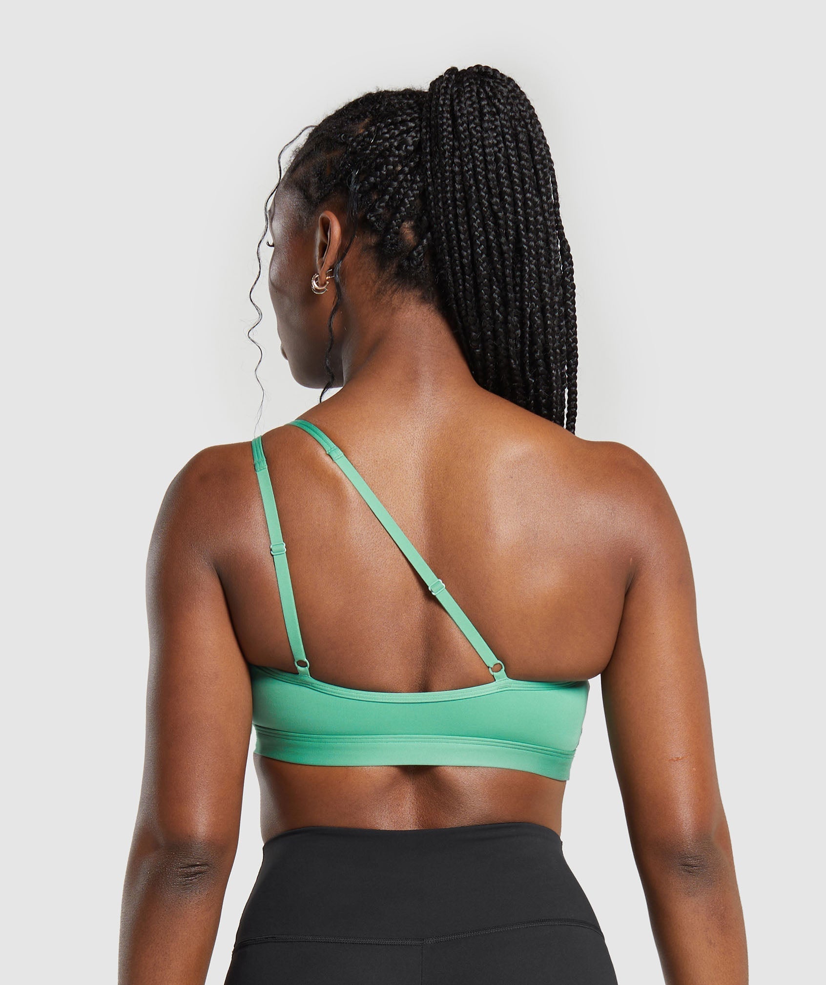 One Shoulder Sports Bra in Lagoon Green - view 2