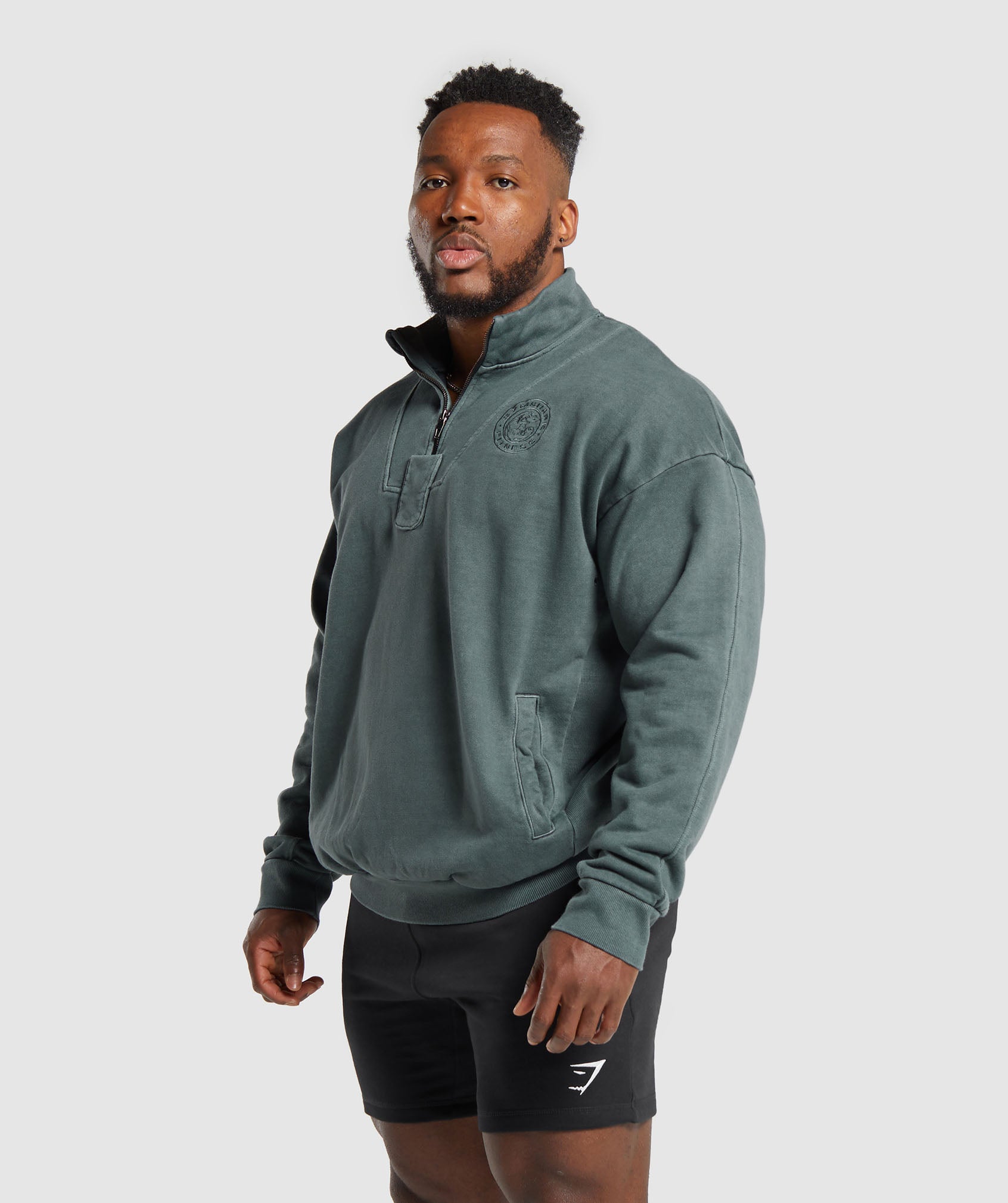 Premium Legacy 1/4 Zip in Cargo Teal - view 3