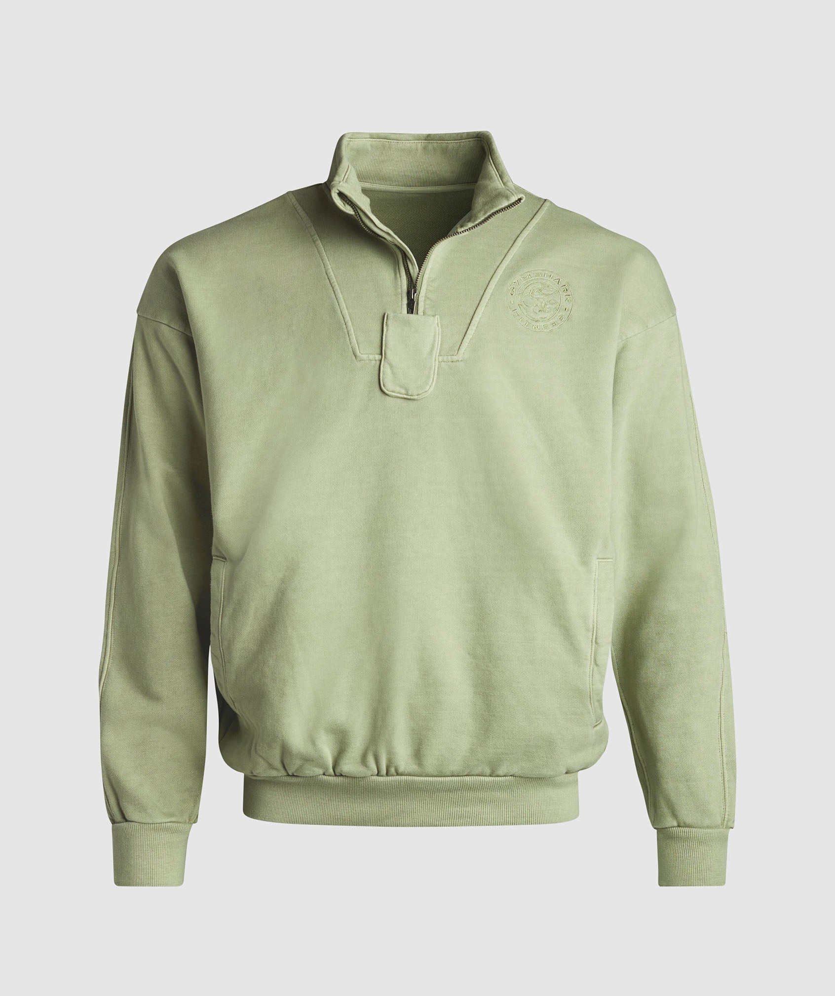 Premium Legacy 1/4 Zip in Natural Sage Green - view 6