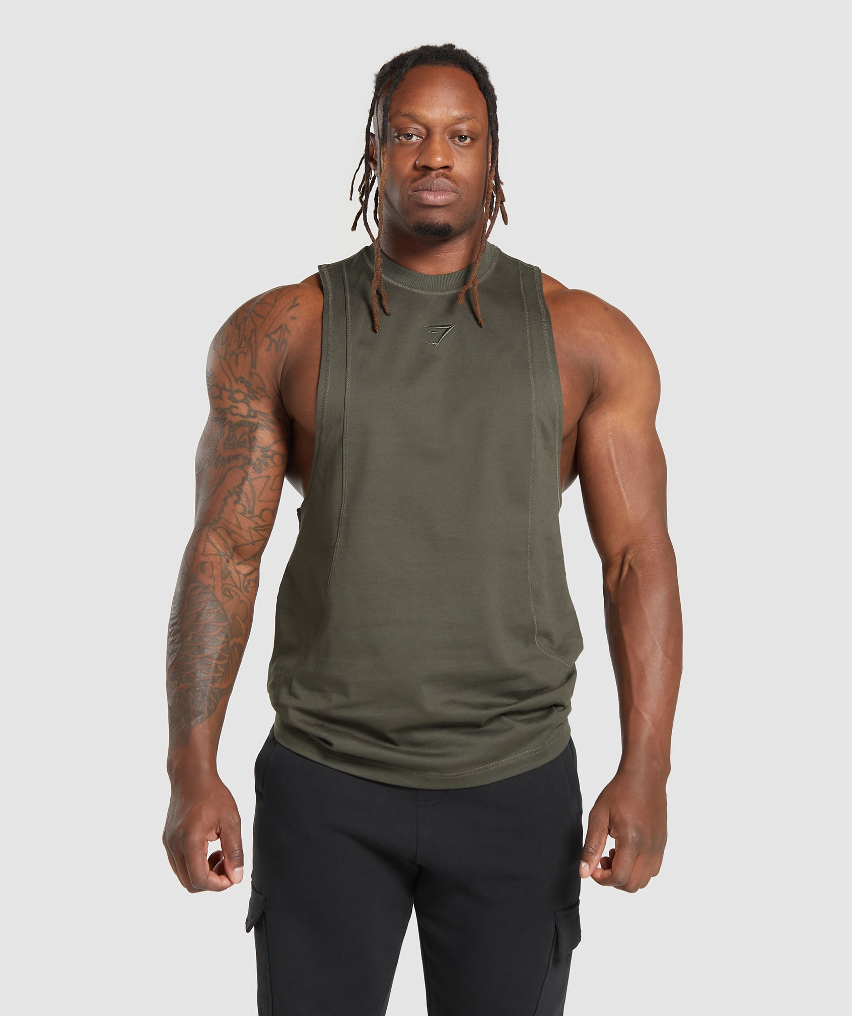 Premium Lifting Drop Arm Tank in Strength Green