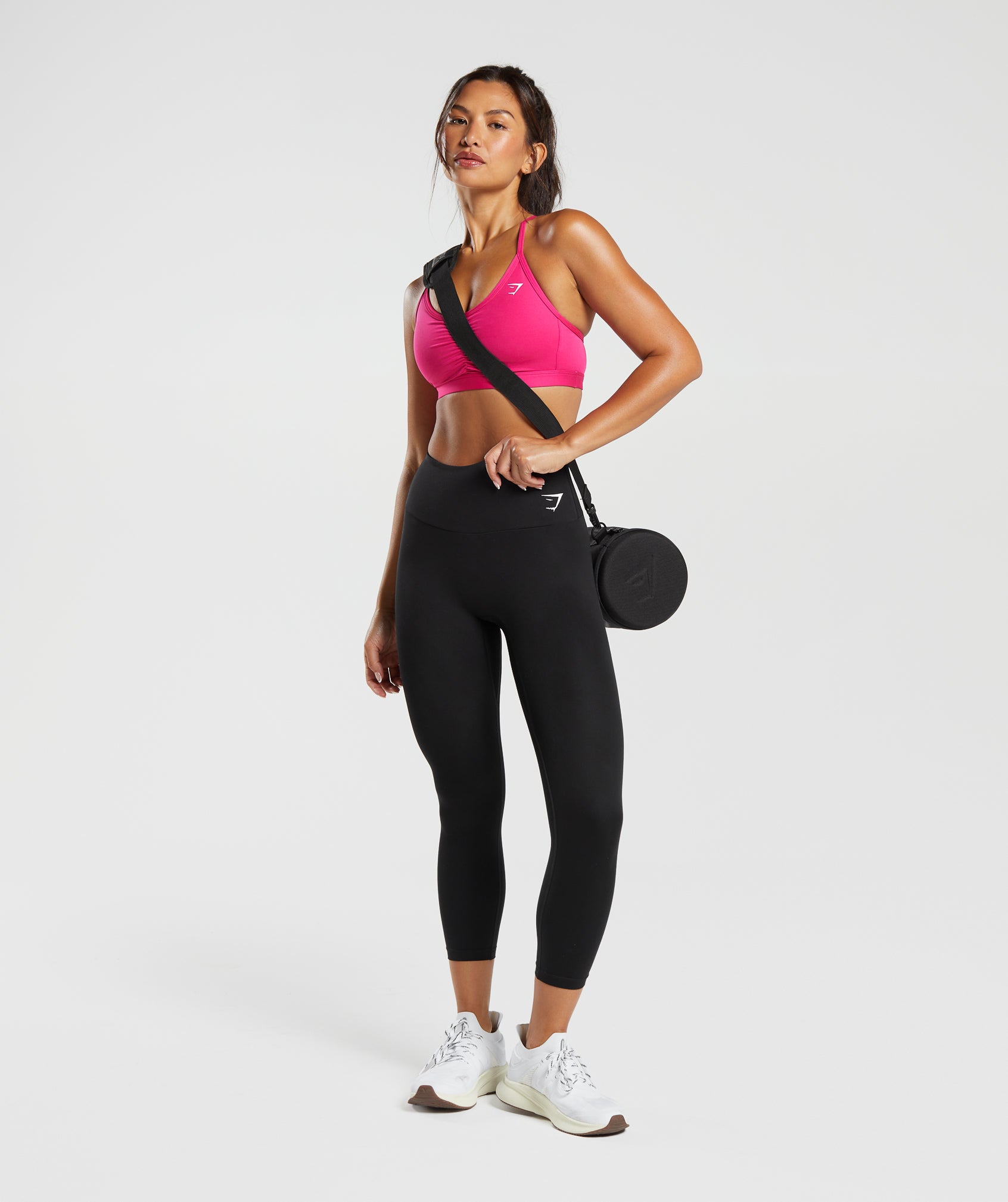 Ruched Sports Bra in Bold Magenta - view 4