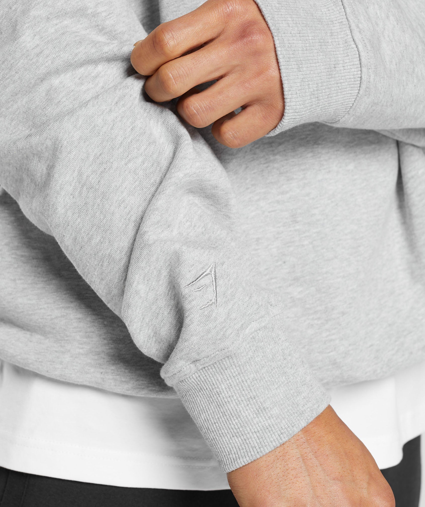 Rest Day Essential Crew in Light Grey Core Marl - view 5