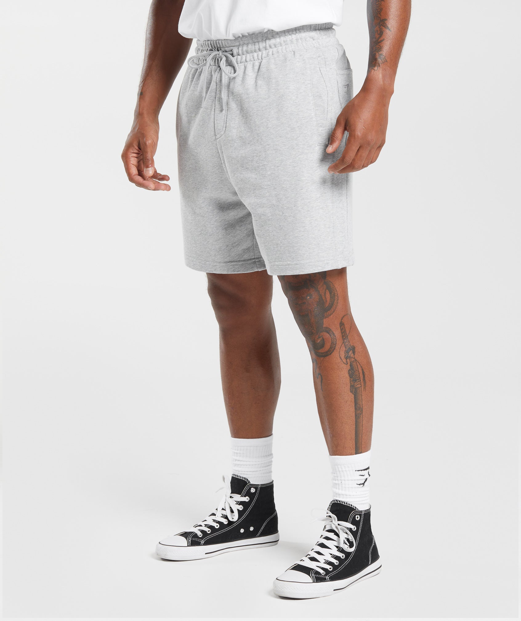 Rest Day Essentials Shorts in Light Grey Core Marl - view 4