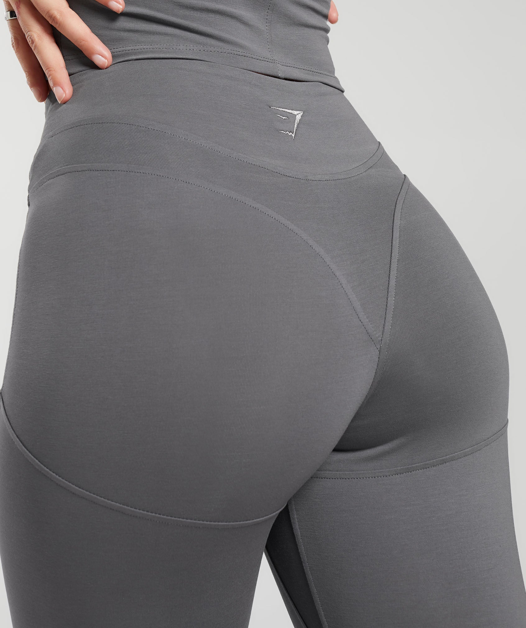 Rest Day Boot Cut Cotton Leggings in Brushed Grey - view 7