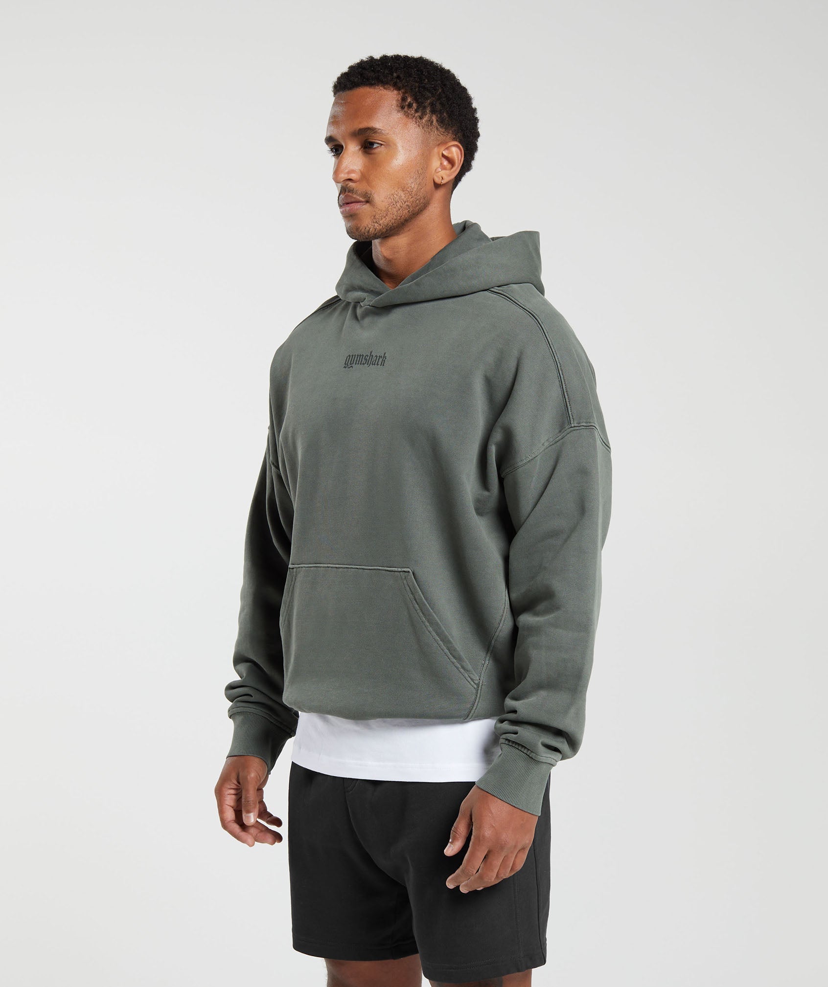 Heavyweight Hoodie in Deep Olive Green - view 3