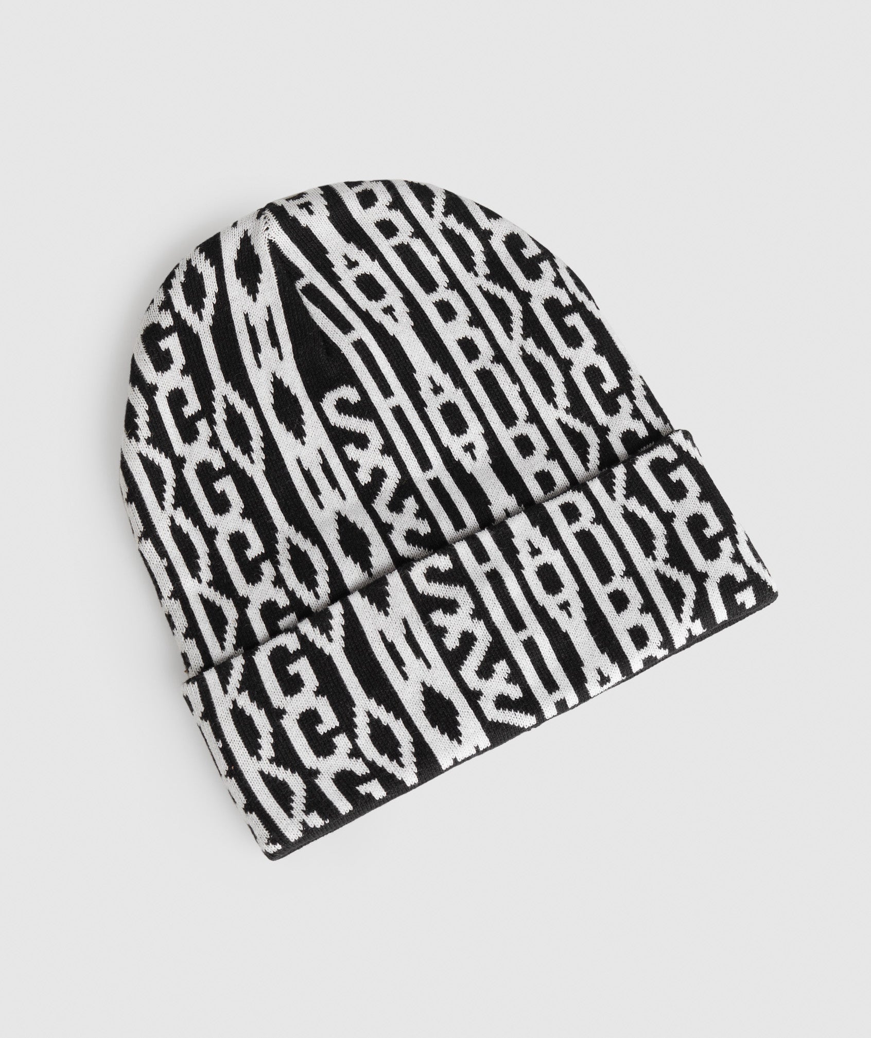 Reverse Jacquard Beanie in Black/White - view 2