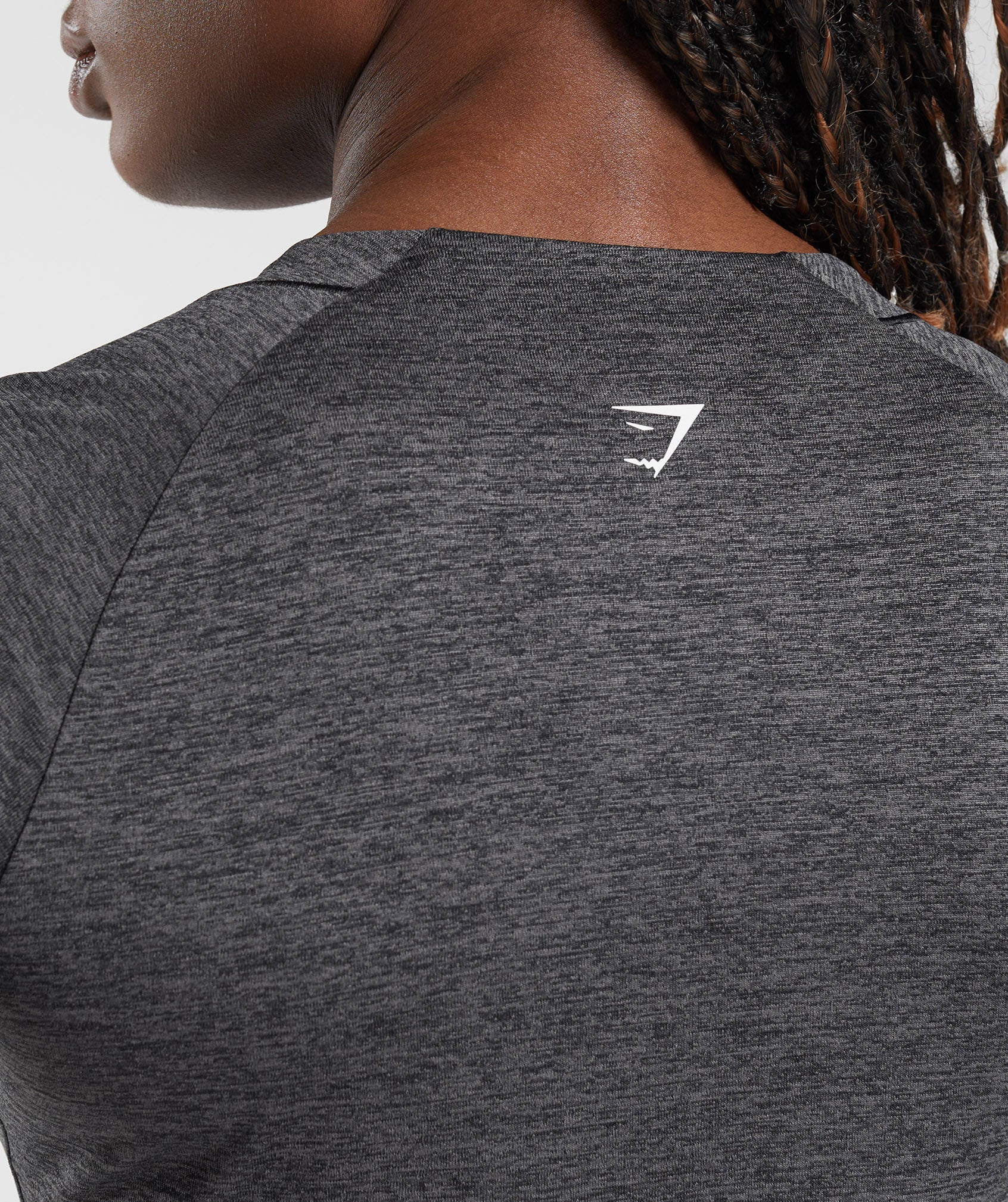 Running T-Shirt in Black/Silhouette Grey Marl - view 6