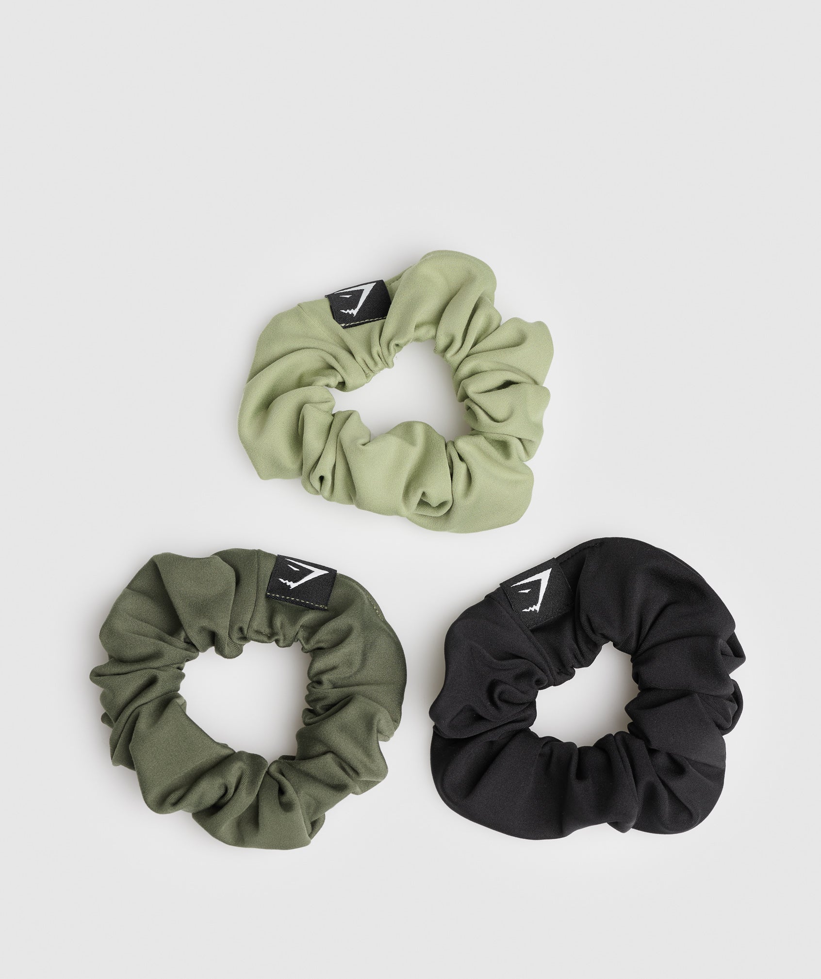 Scrunchies 3pk in Light Sage Green/Core Olive/Black - view 1