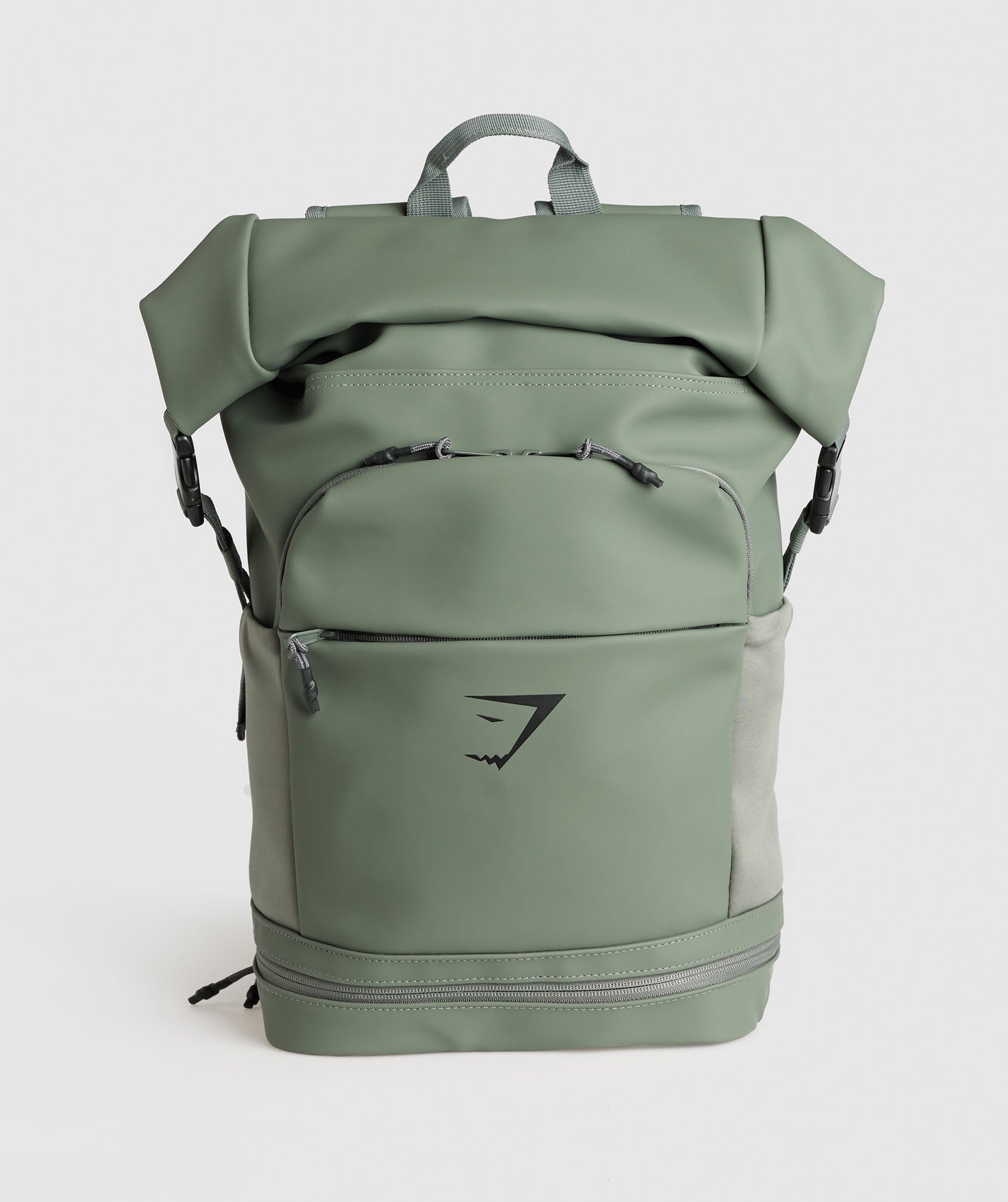 Sleek Backpack Roll Top in Dusk Green - view 1