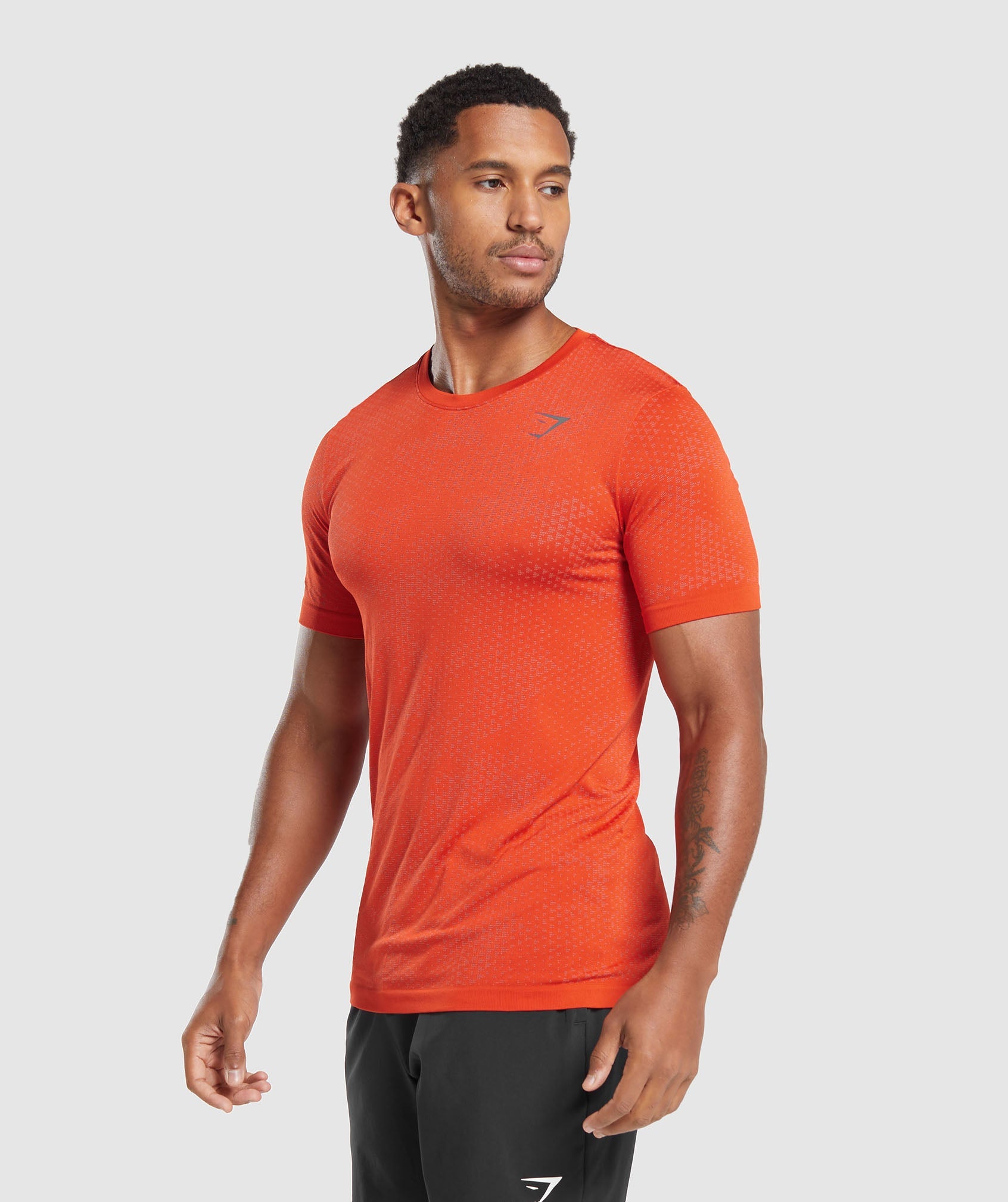 Sport Seamless T-Shirt in Electric Orange/Rust Red - view 3