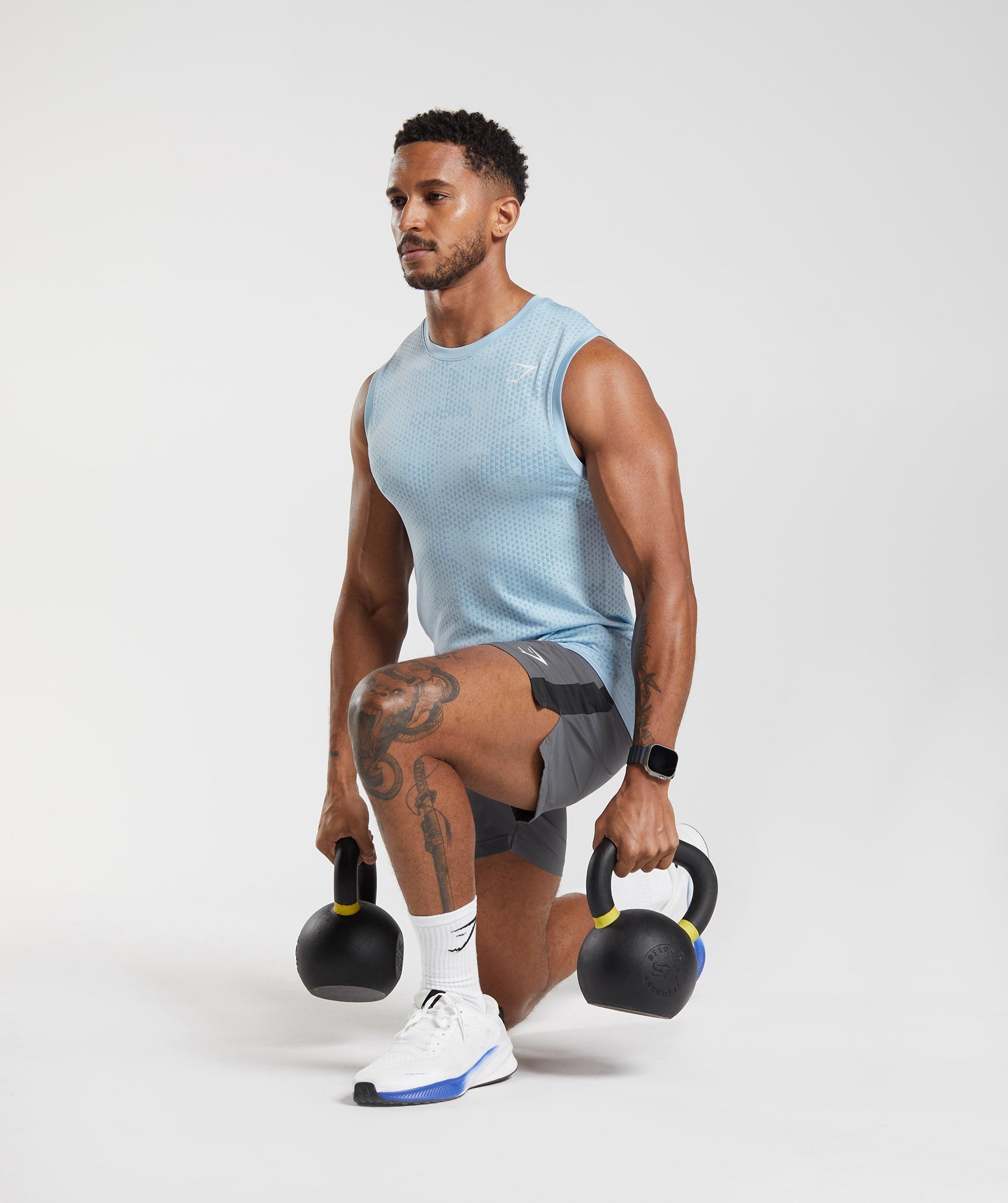 Sport Seamless Tank in Skyline Blue/Denim Blue - view 4