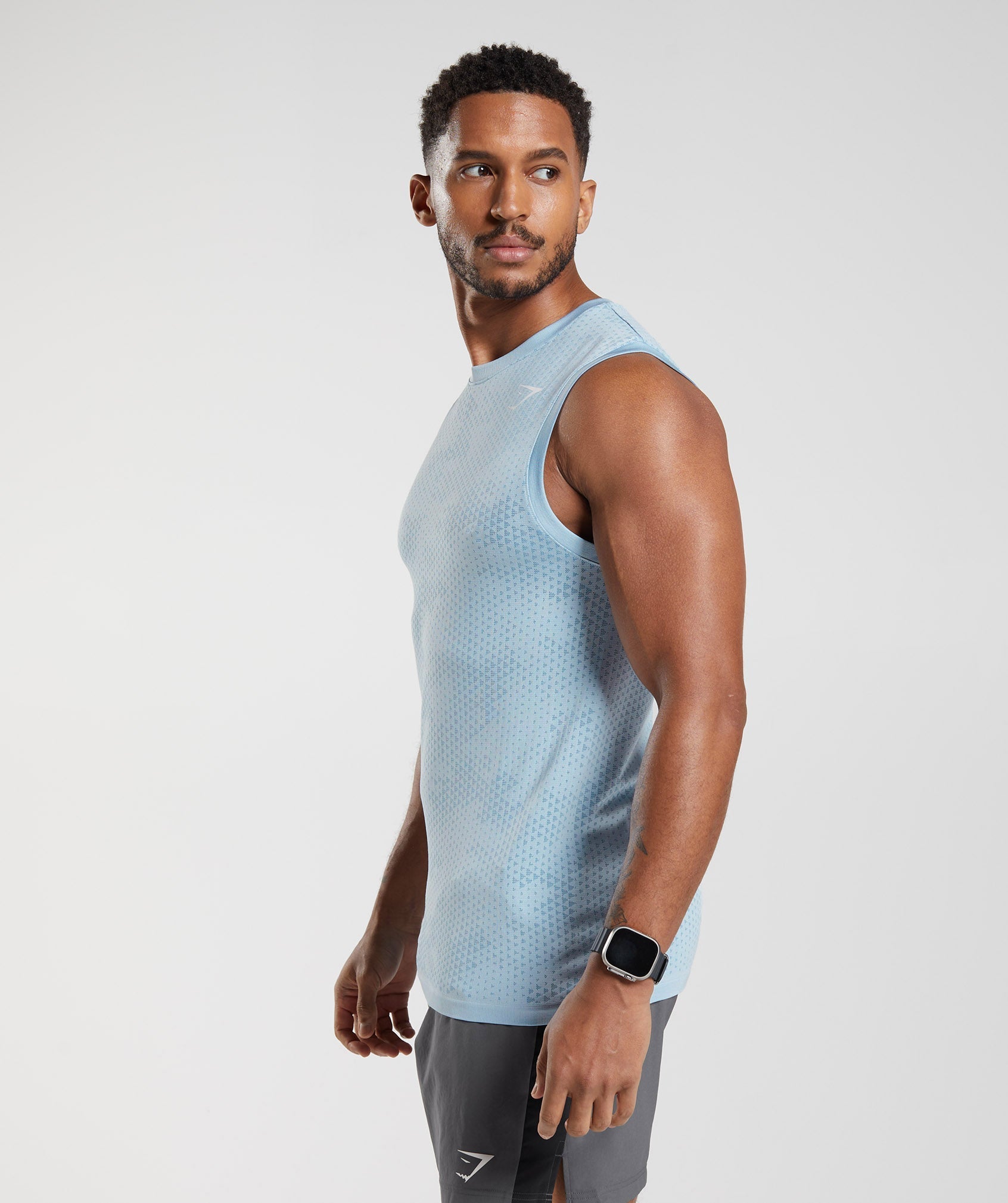 Sport Seamless Tank in Skyline Blue/Denim Blue - view 3