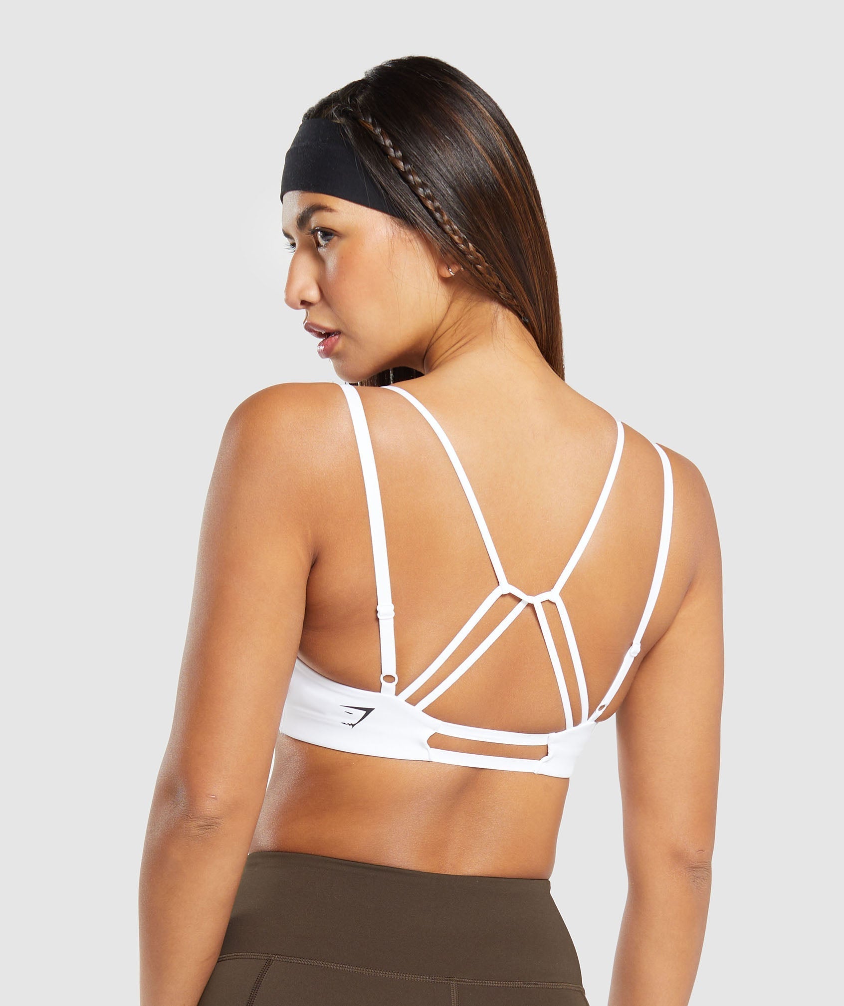 Strappy Back Light Support Sports Bra in White - view 2
