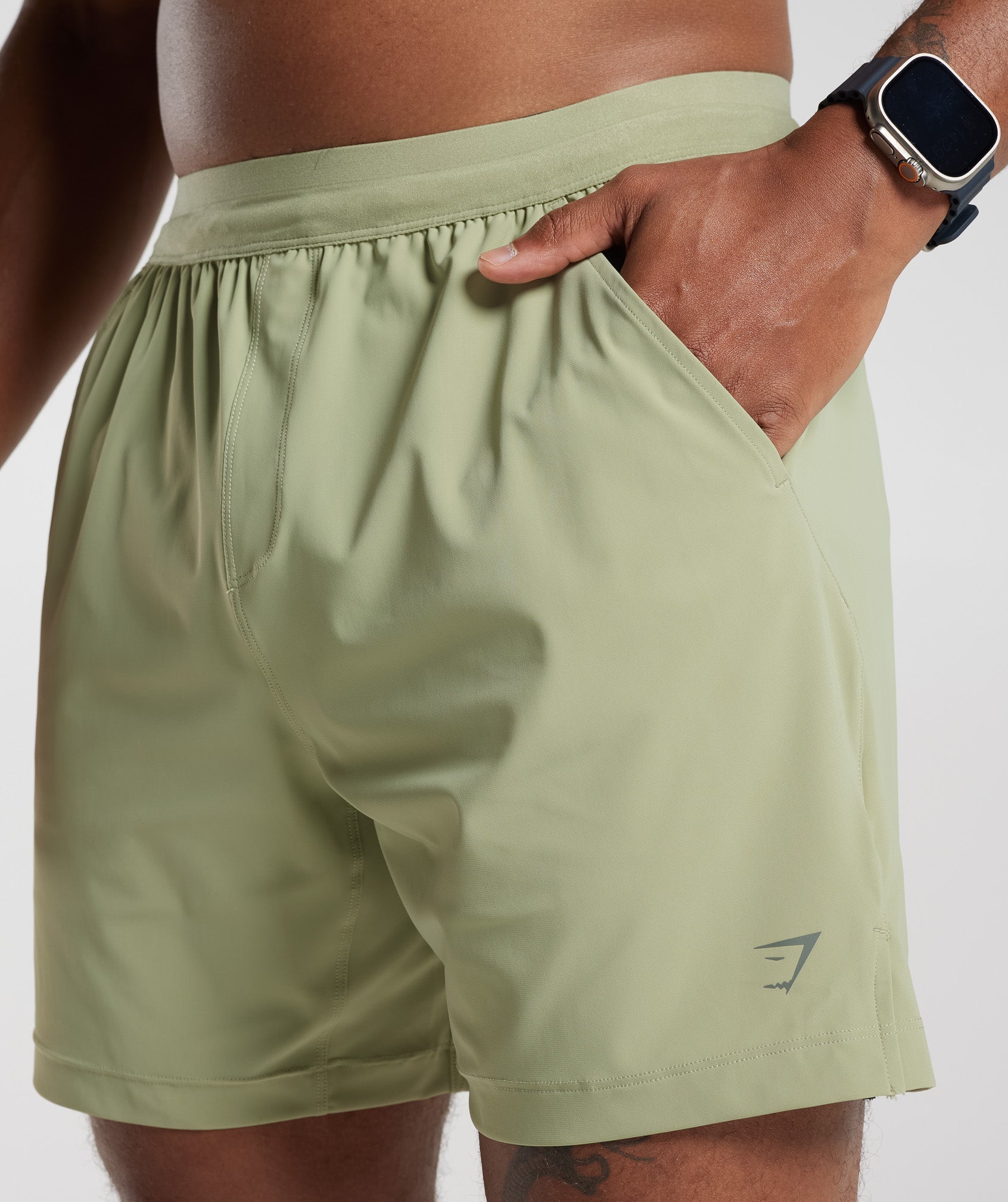 Studio 6" Shorts in Light Sage Green - view 5