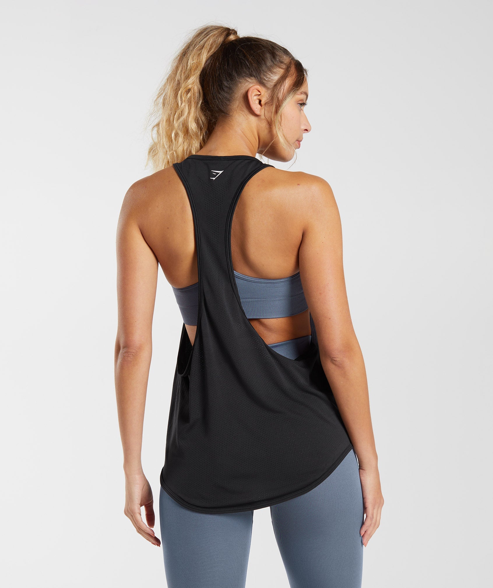 Sweat Seamless Longline Tank in Black - view 2