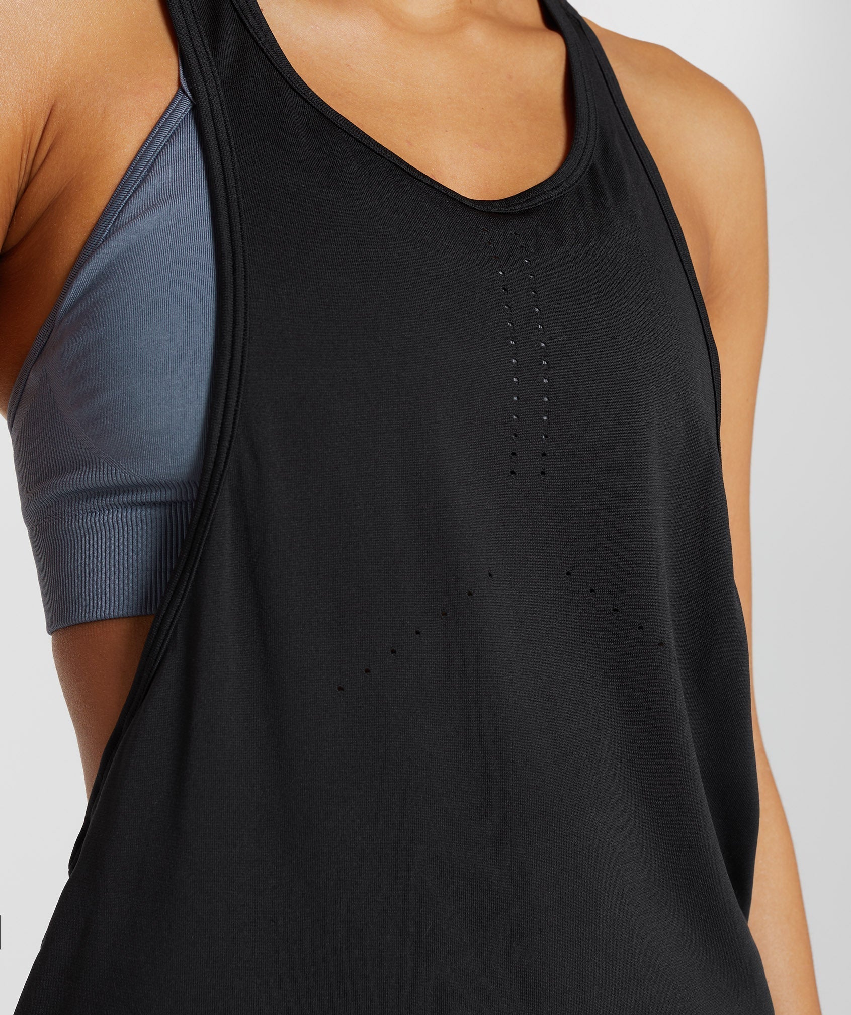 Sweat Seamless Longline Tank in Black - view 5